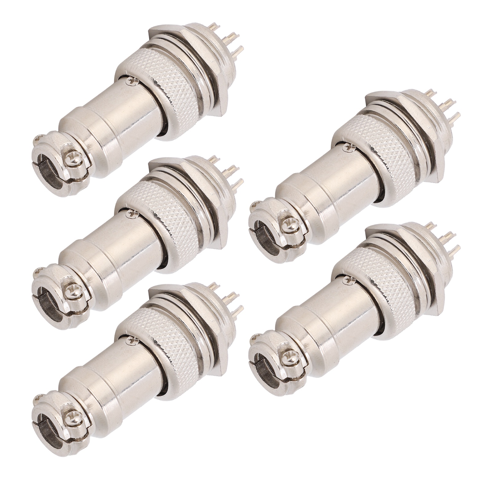 Packung Mit 5 Männlichen Und Weiblichen Luftfahrtsteckverbindern Für Schalttafeln, Gehäuse, Metallbefestigungen Gx16 16 Mm 450 V 6 Pins