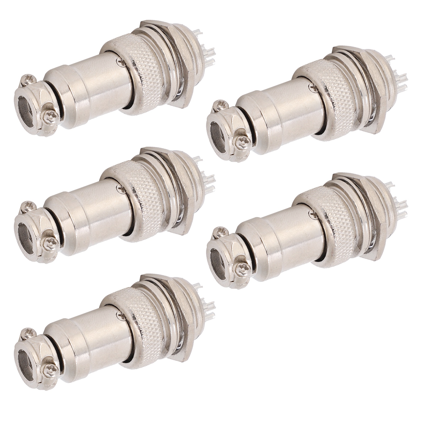 Packung Mit 5 Männlichen Und Weiblichen Luftfahrtsteckverbindern Für Netzteilpanel Und Gehäuse, Gx16 16 Mm 450 V 7-polige Metallbefestigungen