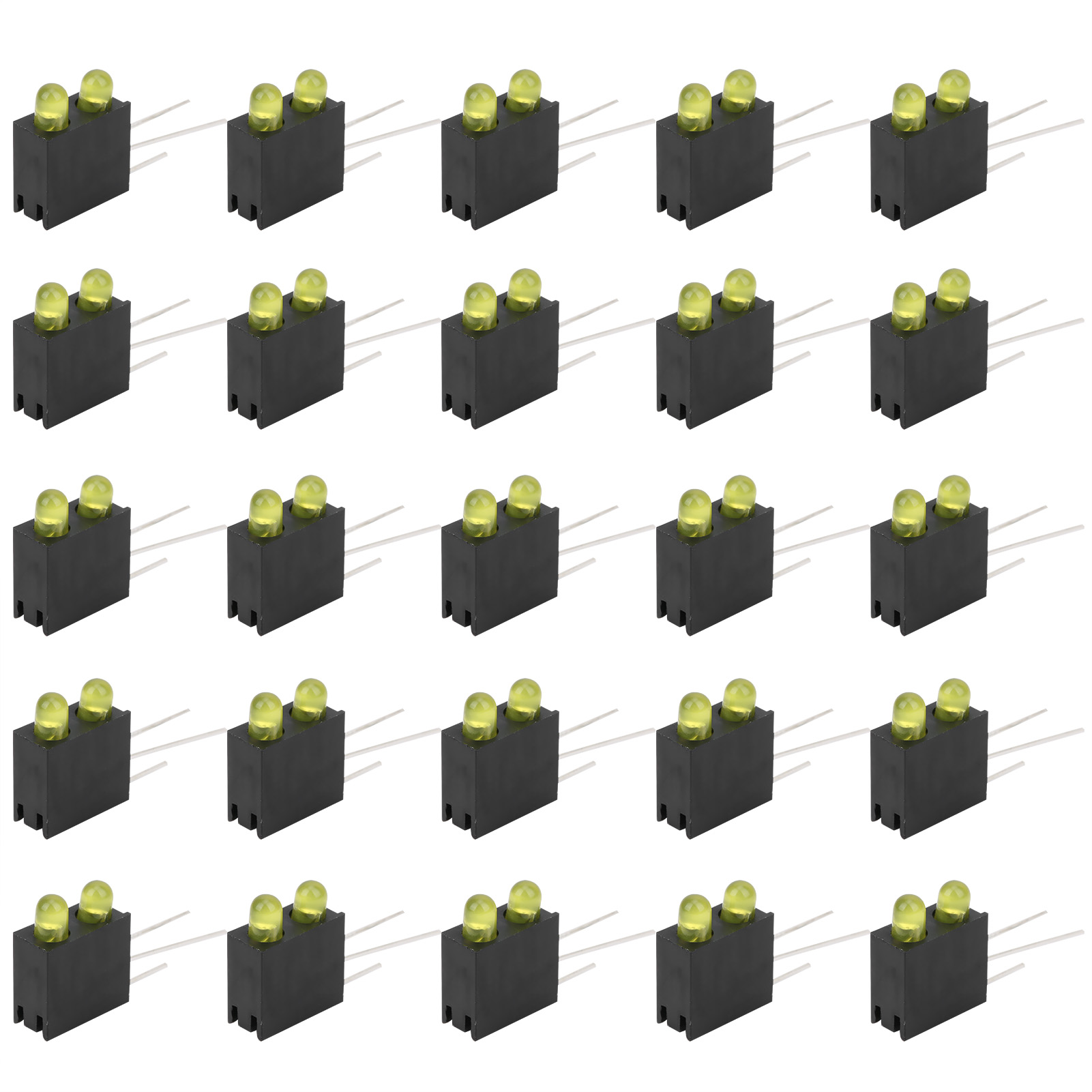 Packung Mit 100 Led-lampenfassungen (3 Mm, Zwei Löcher) Mit Sockel, Zubehör Für Industrielle Anzeigegeräte, Gelbes Licht