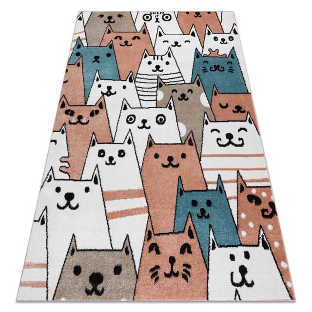 Rugsx - Teppich fun Gatti für Kinder, Katzen Tiere rosa multicolour 120x170 cm