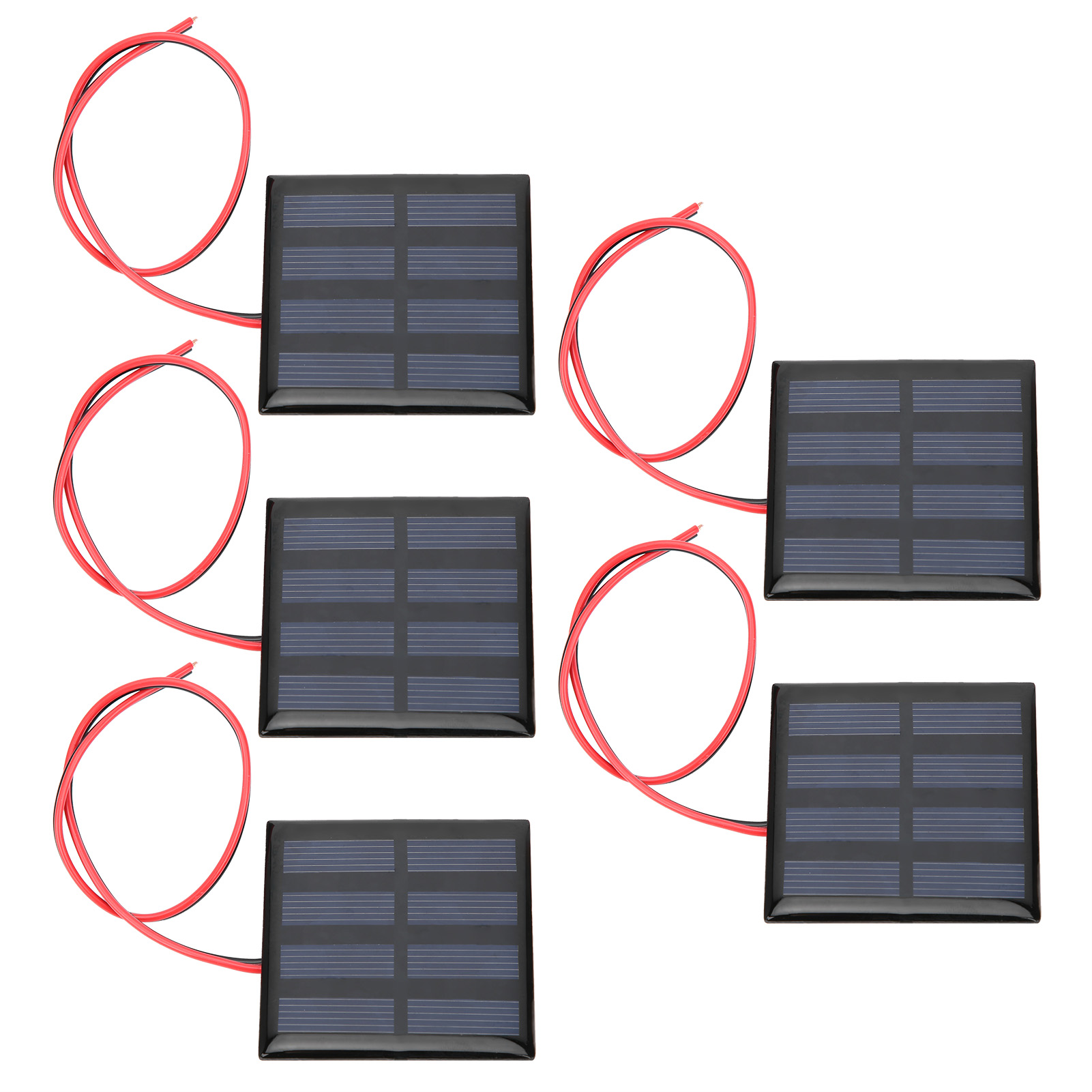 Packung Mit 5 Mini-solarmodulen Mit 30 Cm Langem, Rot-schwarzem Kabel, 2 V Dc, 150 Ma