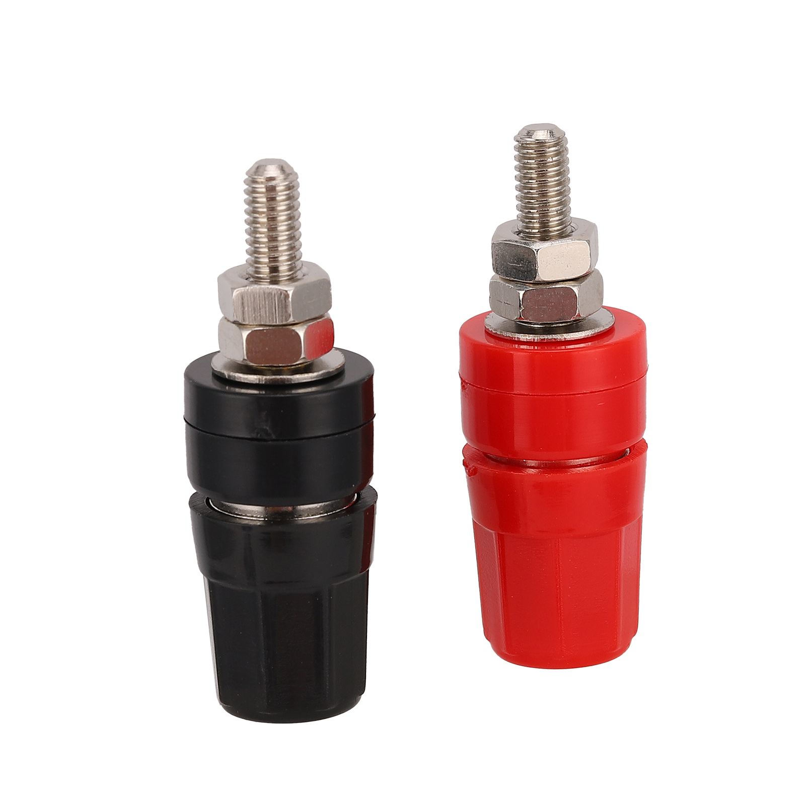 Packung Mit 10 U50 4-mm-kupfersteckern, Rot Und Schwarz, Für Lautsprecher Und Verstärker. Sechseckige Audioanschlüsse.