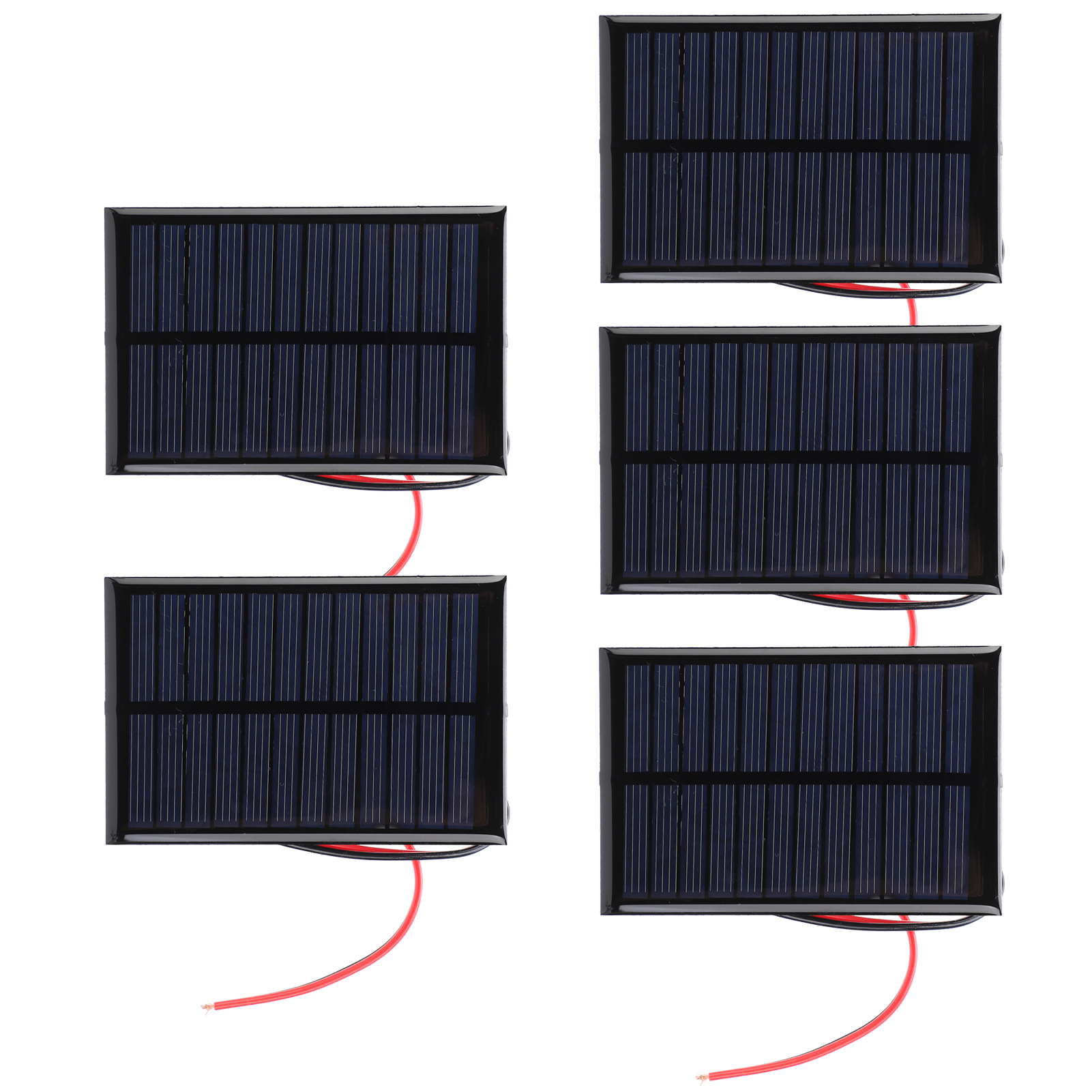 Packung Mit 5 Mini-solarmodulen, Epoxidzellen, Leistungsmodul, 30 Cm, Rote Und Schwarze Kabel, 6 V, 0,6 W
