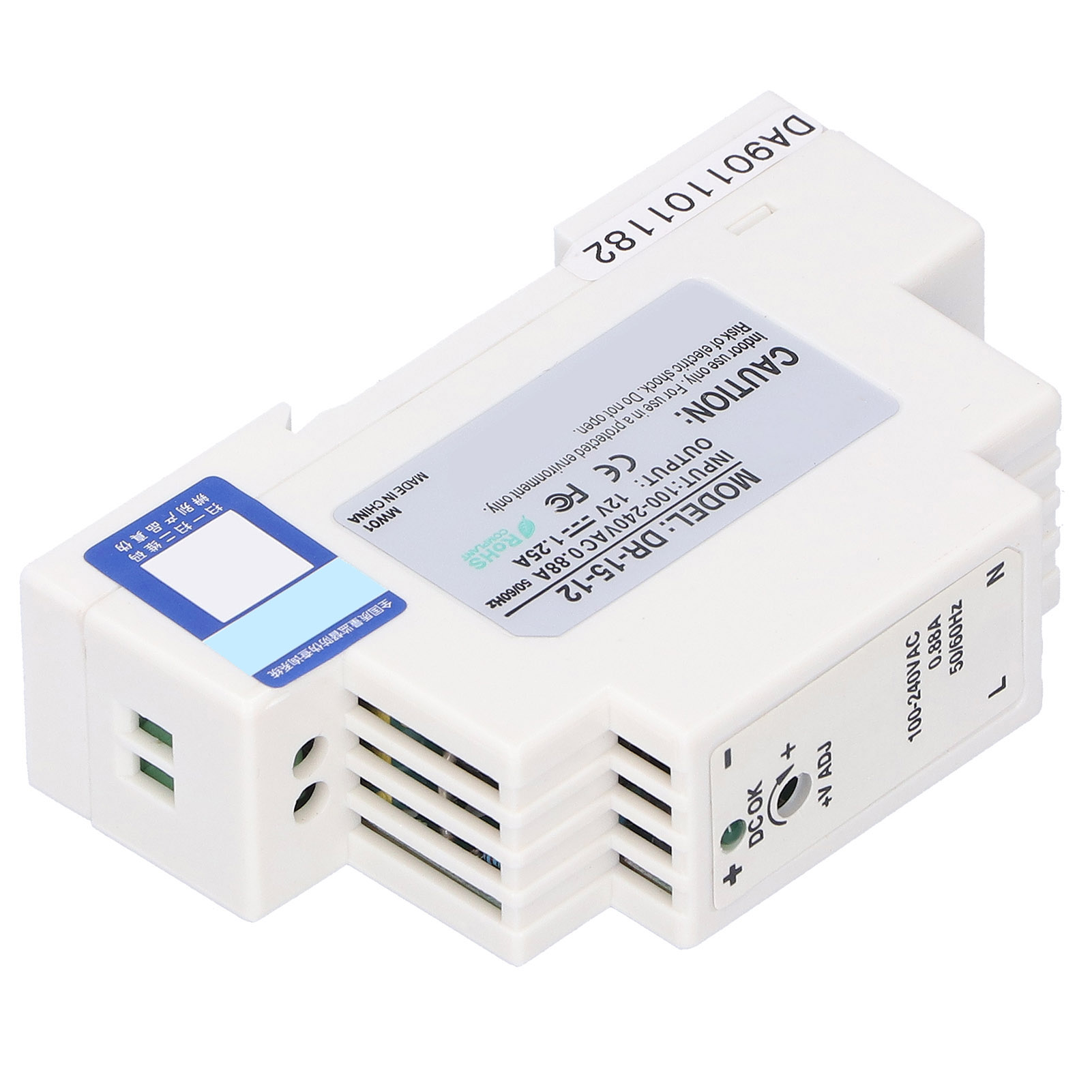 Dr-15-12 Din-schienen-schaltnetzteil Mit Einstellbarer Und Geregelter Funktion Für Mittel- Und Niederspannungs-led-geräte
