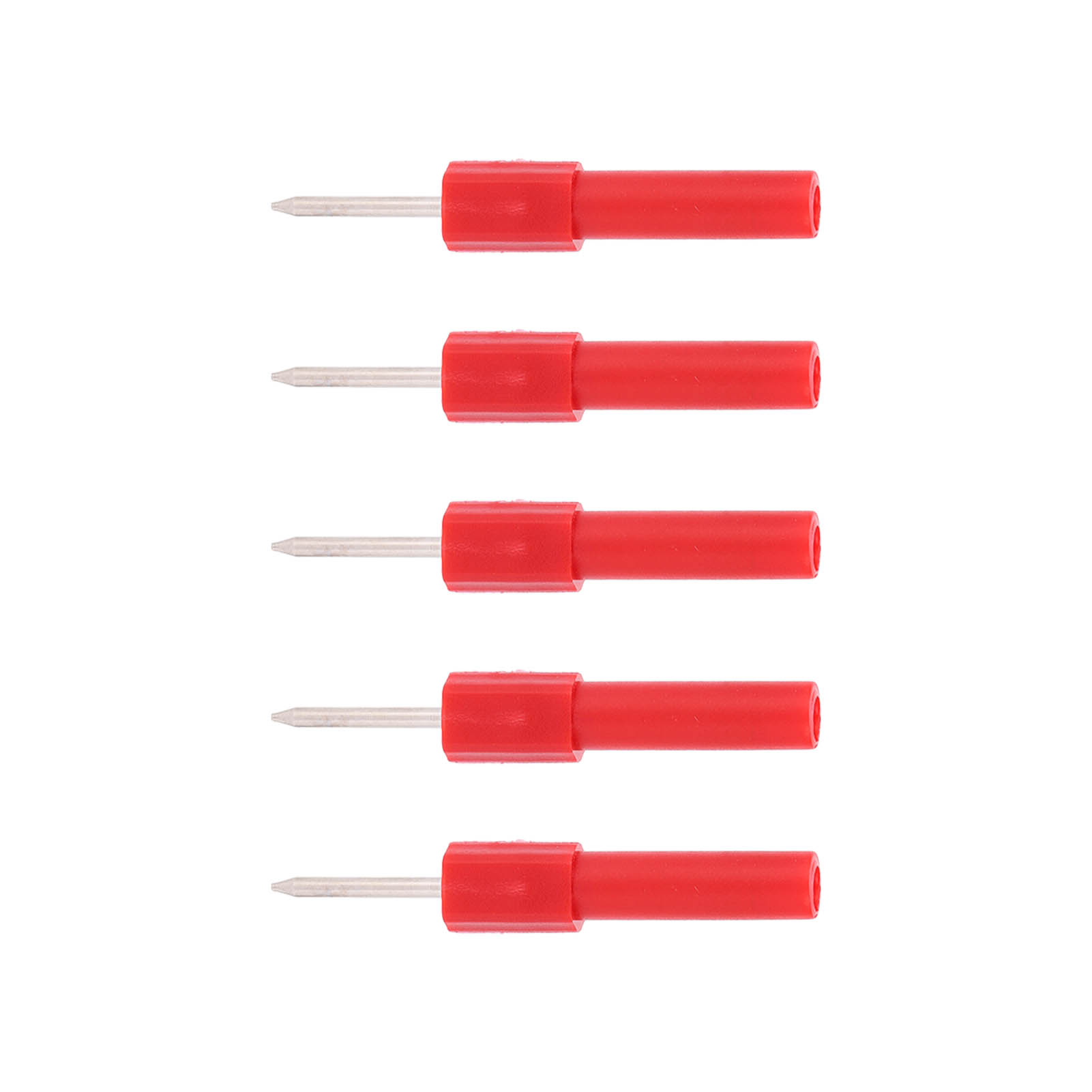 Packung Mit 5 Rückseitig Isolierten Prüfspitzen, 4 Mm Diagnosenadeln Mit Bananenstecker Für Multimeter (rot).