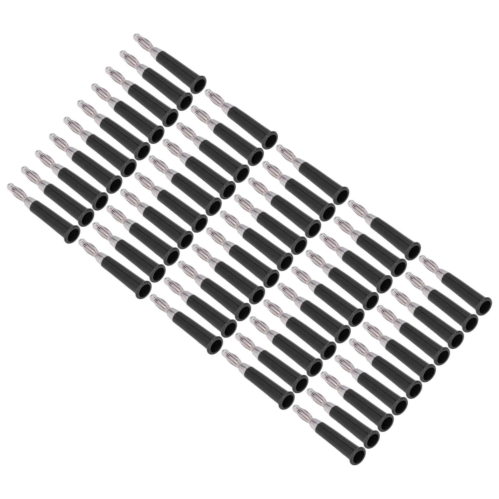 Packung Mit 50 Bananensteckern Für Laternen, Aus Geschweißter Abs-zinklegierung, Lautsprecheranschlüsse, Kompatibel Mit 4-mm-steckern, Schwarz.
