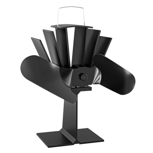 Kaminofenventilator mit 2 Blättern 70 bis 350°C, Ofenventilator ohne Strom, Kaminventilator für eine effiziente und umweltfreundliche Wärmeverteilung