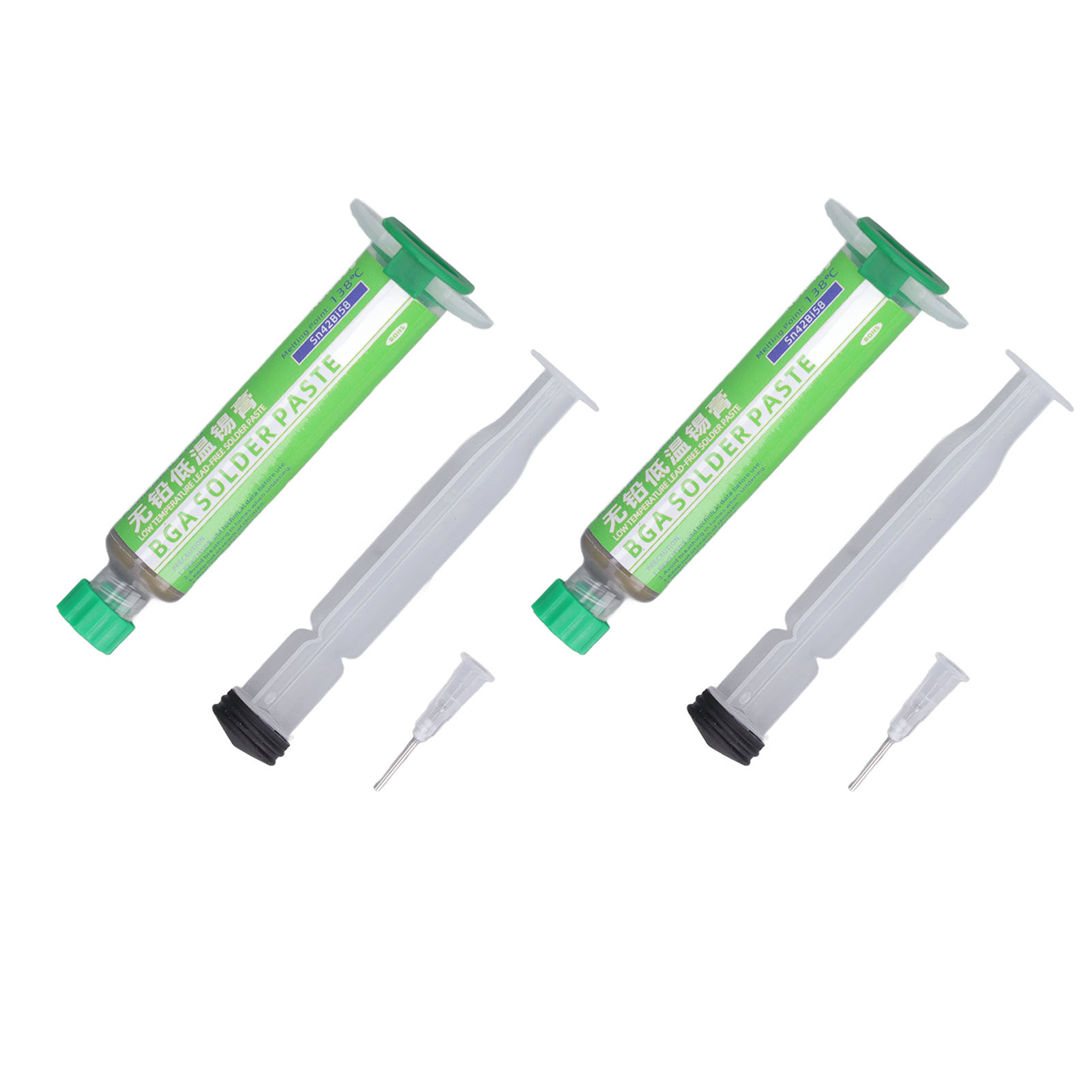 Packung Mit 2 Tuben Hochhaftender, Niedrigschmelzender Eutektischer Lötpaste, Verpackt In Einer Spritze, Für Niedrige Temperaturen.