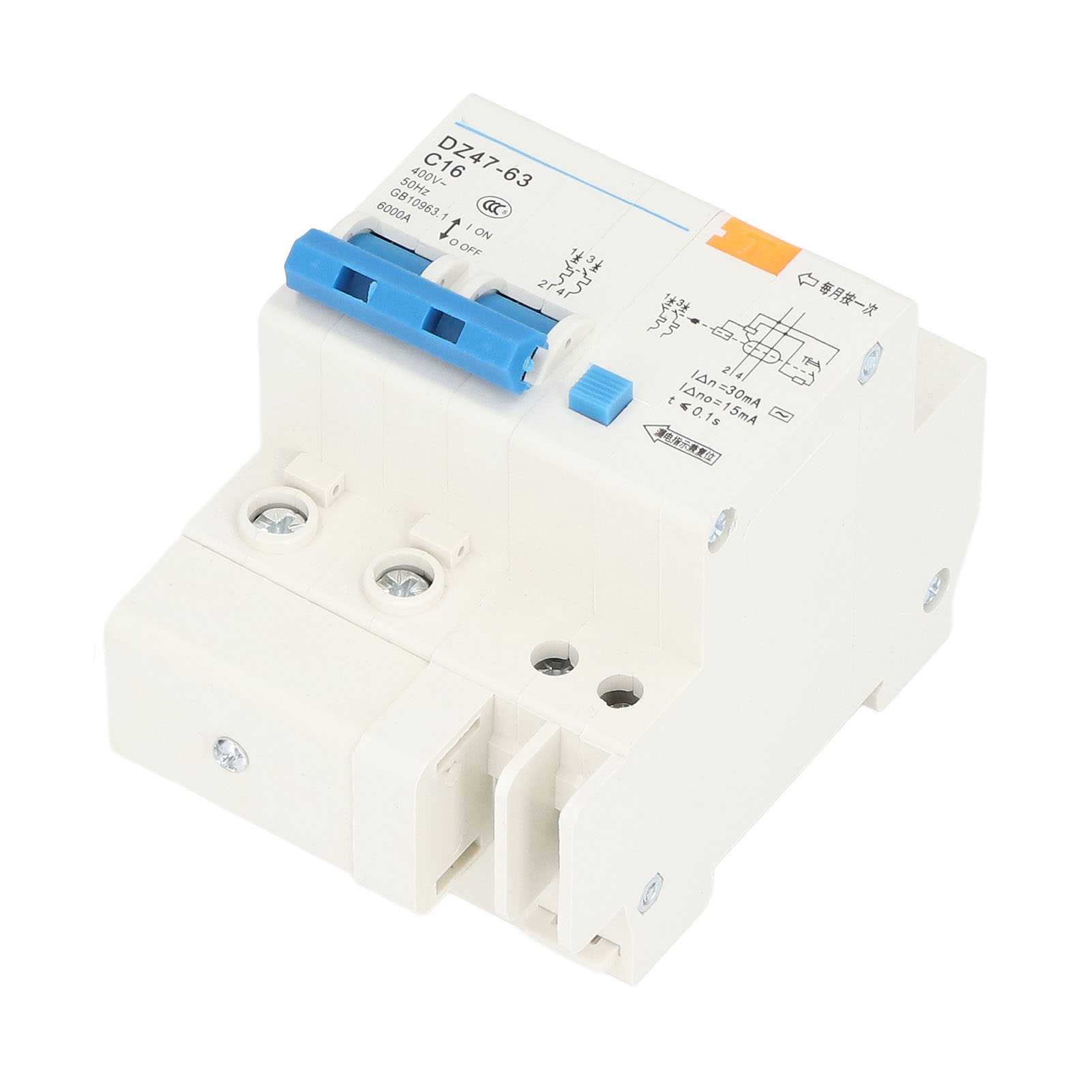 Fehlerstromschutzschalter Pa66, Fehlerstromschutzschalter Für Industrielle Anwendungen, 16 A, 30 Ma, 400 V