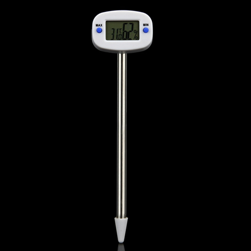 Digitales Bodenthermometer, Präzise Und Wasserdicht Nach Ip68, Zur Messung Von Pflanzentemperatur Und Luftfeuchtigkeit.