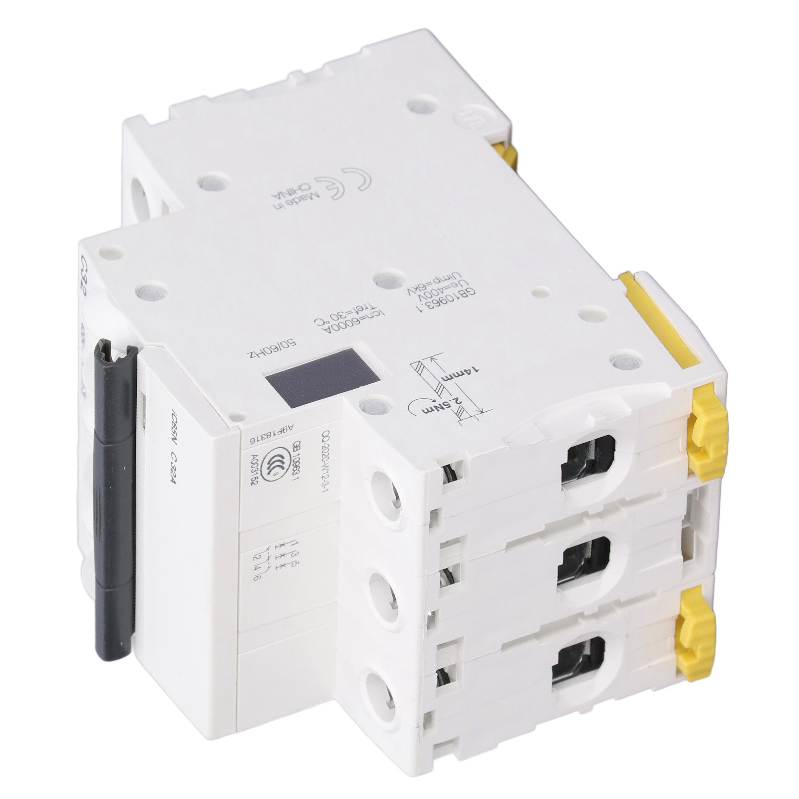 Miniatur-drehstrom-leistungsschalter 400 V, Din-schienenmontage, Unterspannungsüberlastschutz Ic65nc32a (32 A)