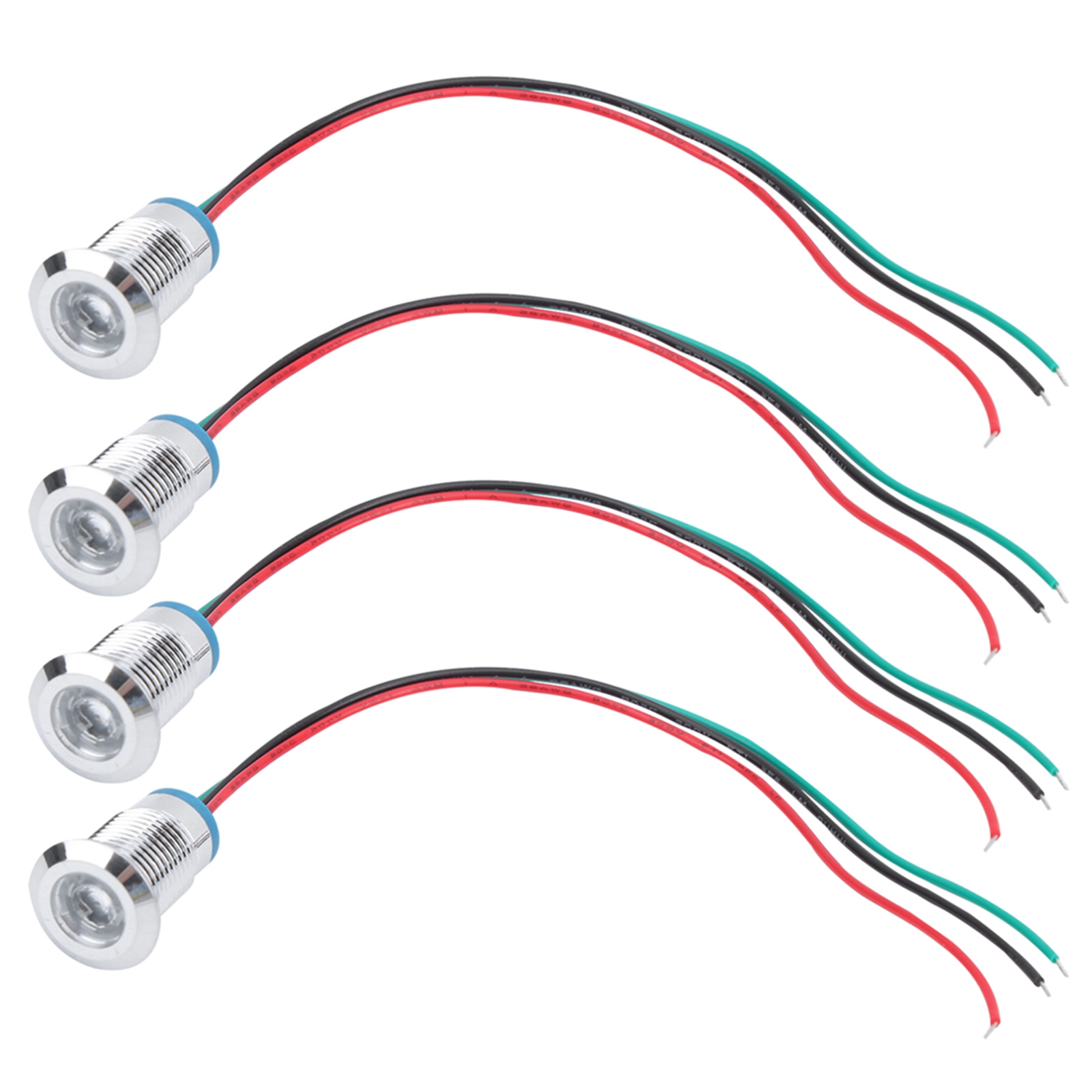 4 Sätze Vorverdrahteter, Wasserdichter, Zweifarbiger Runder Leds, 12 Mm Gemeinsame Anodenelektrode, 3-6 V (rot Und Grün)