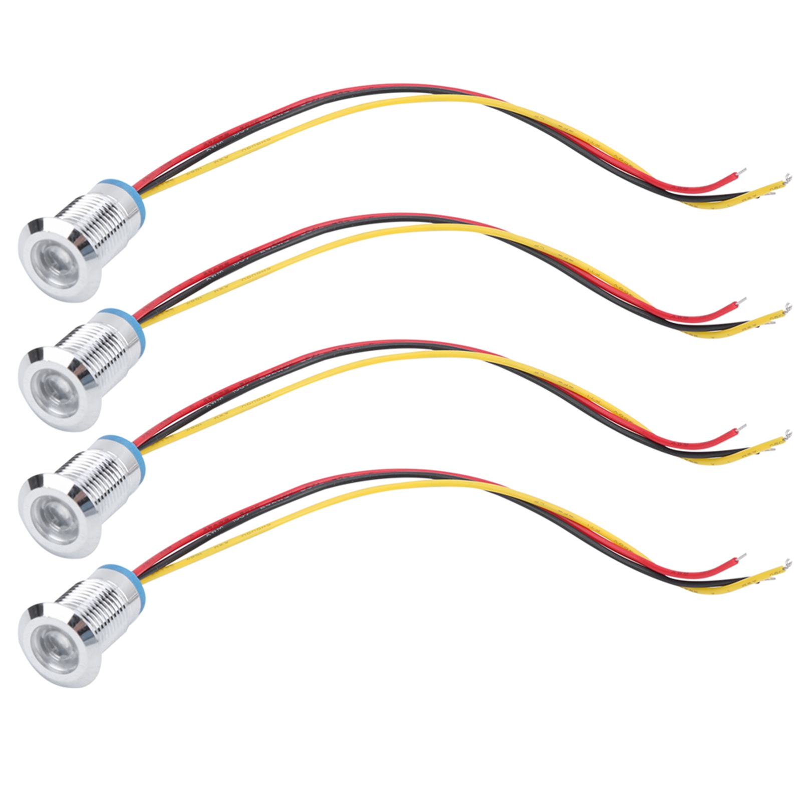 4 Sätze Vorverdrahteter, Wasserdichter, Zweifarbiger Runder Leds, 12 Mm Gemeinsame Anodenelektrode, 3-6 V (rot Und Gelb)