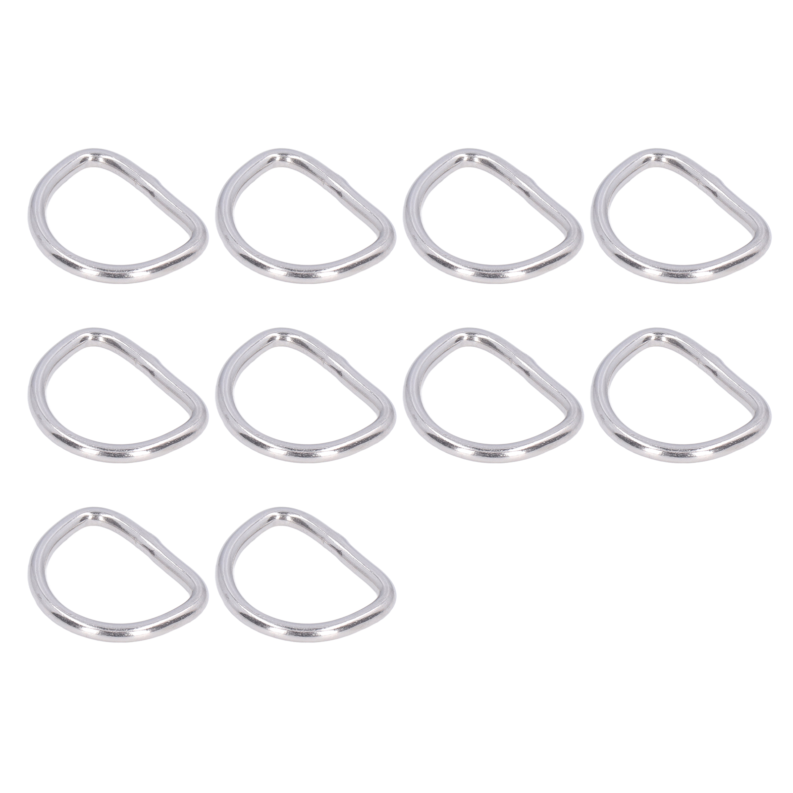 Packung Mit 10 Seewasserbeständigen D-ringen Aus Nahtlos Verschweißtem Edelstahl 316, Bootszubehör, 4 X 30 X 22 Mm