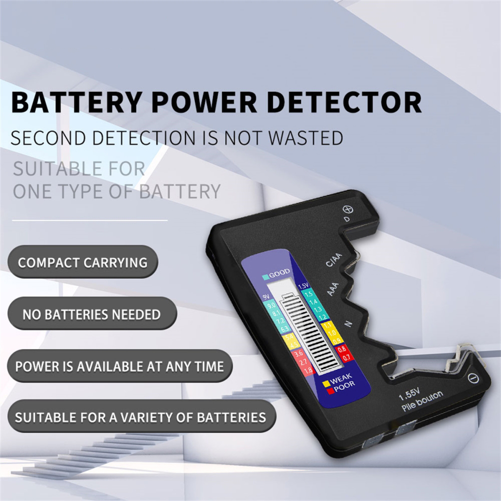Digitaler Batterietester – Batteriekapazitätsdetektor – Batterietester Im Kartenformat Für 9-v- Und 1,5-v-knopfzellenbatterien