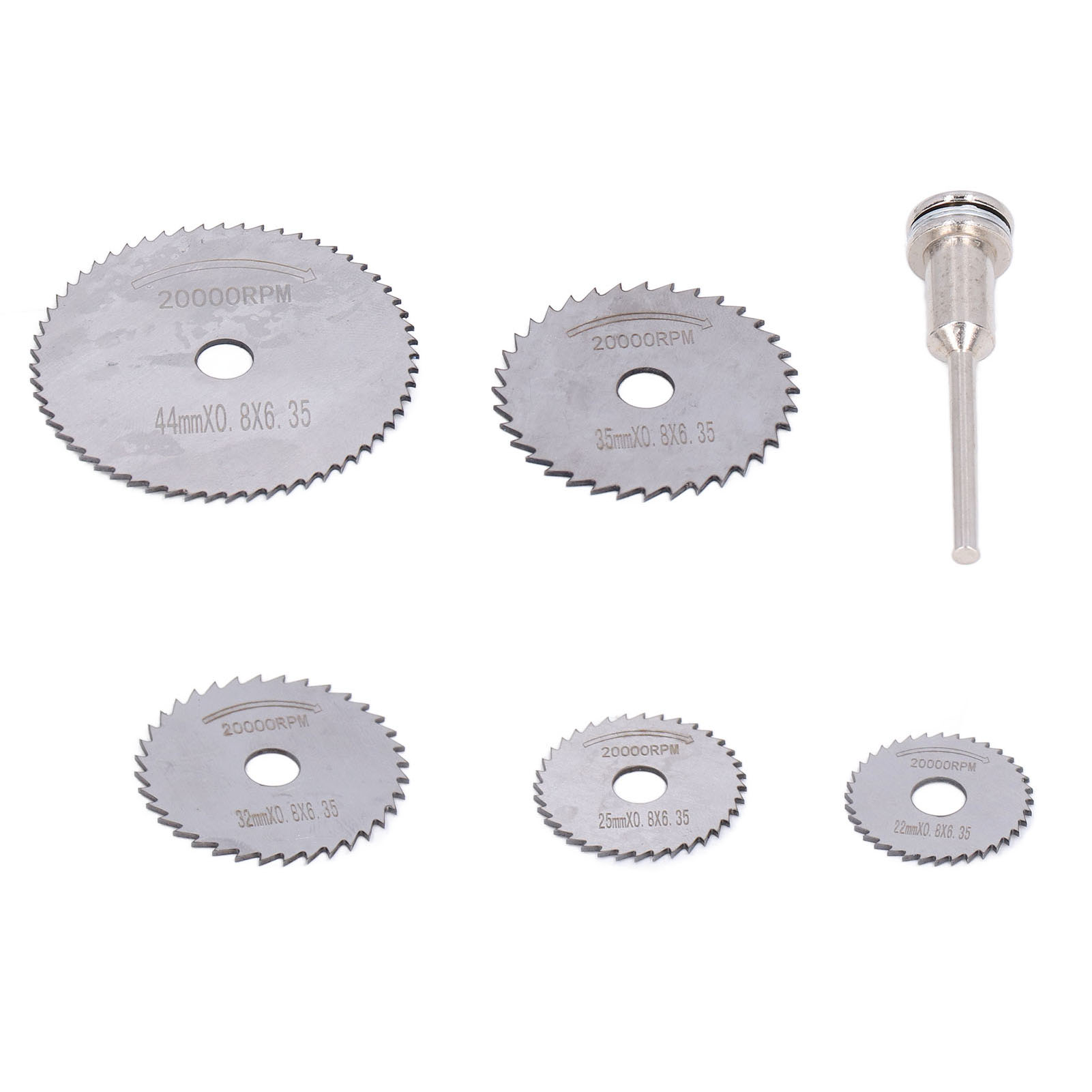 Satz Mit 5 Hss-kreissägeblättern (hochgeschwindigkeitsstahl) Für Bohrmaschinen, 1 Trennscheibe Mit 1/8"-schaft