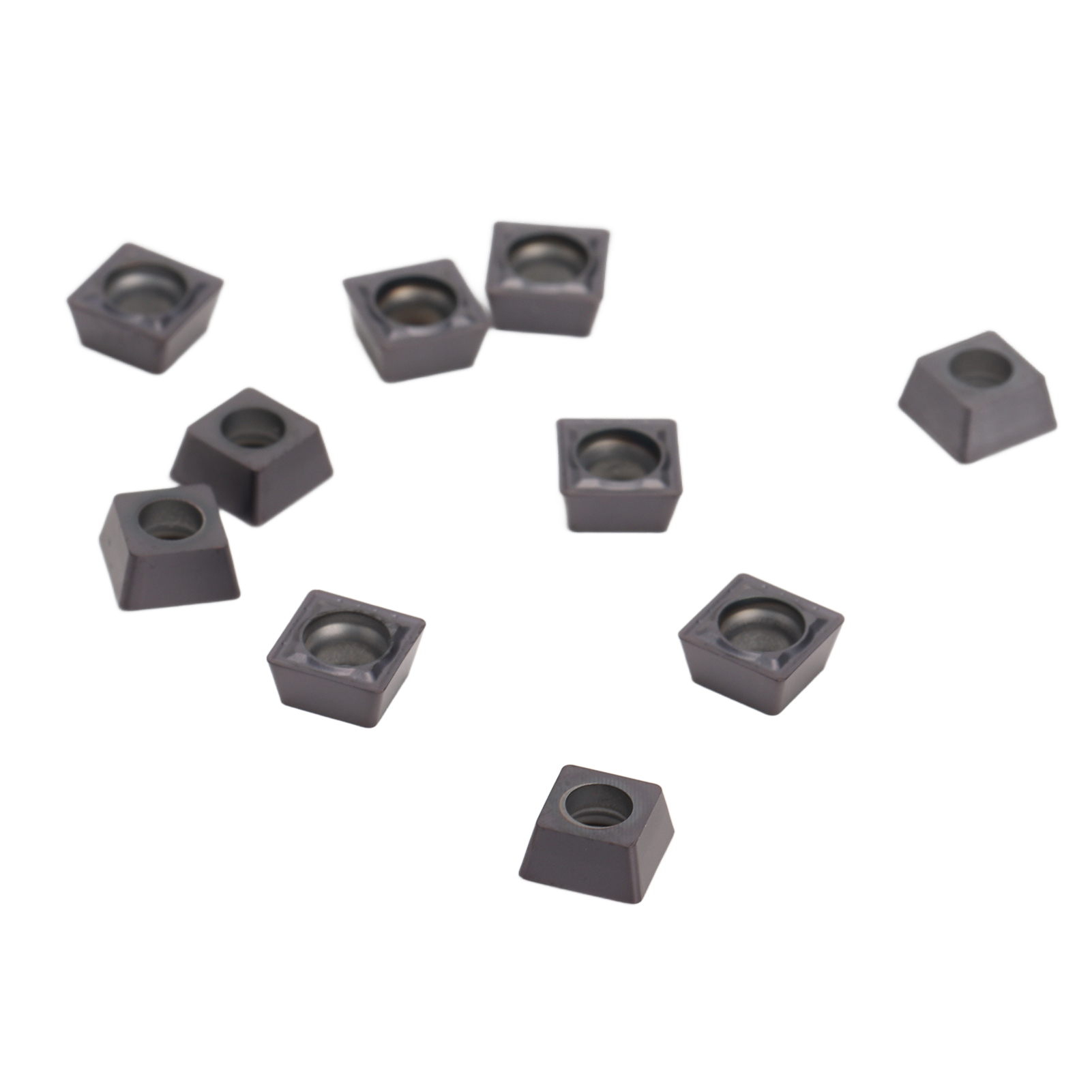 Schachtel Mit 10 Wendeschneidplatten Aus Hartmetall Für Cnc-fräsen Und -drehen.