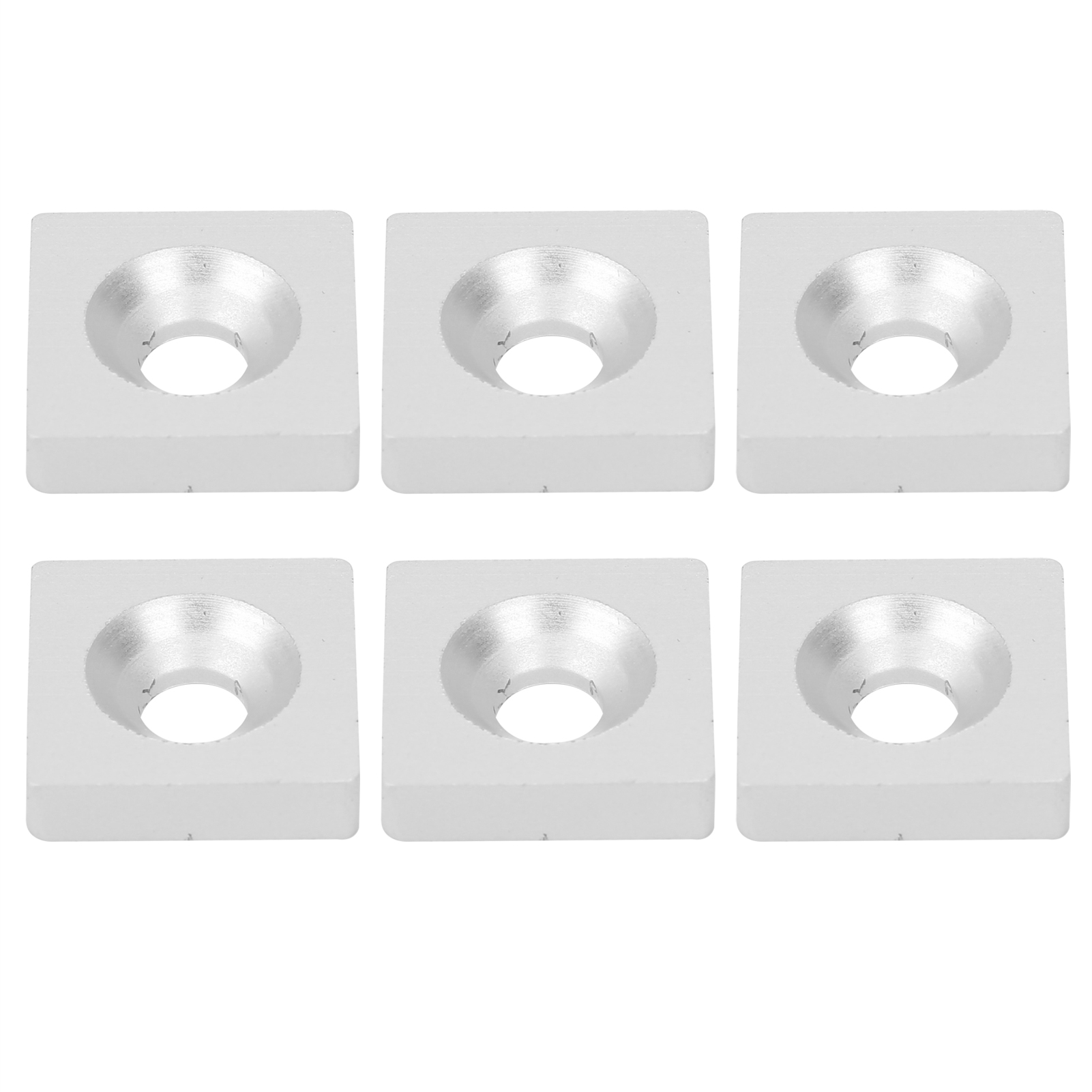 Satz Mit 10 Quadratischen Unterlegscheiben Für Lager, Aus Silberfarbener Aluminiumlegierung, Befestigungselemente, Zubehör 2020 – Einzelloch