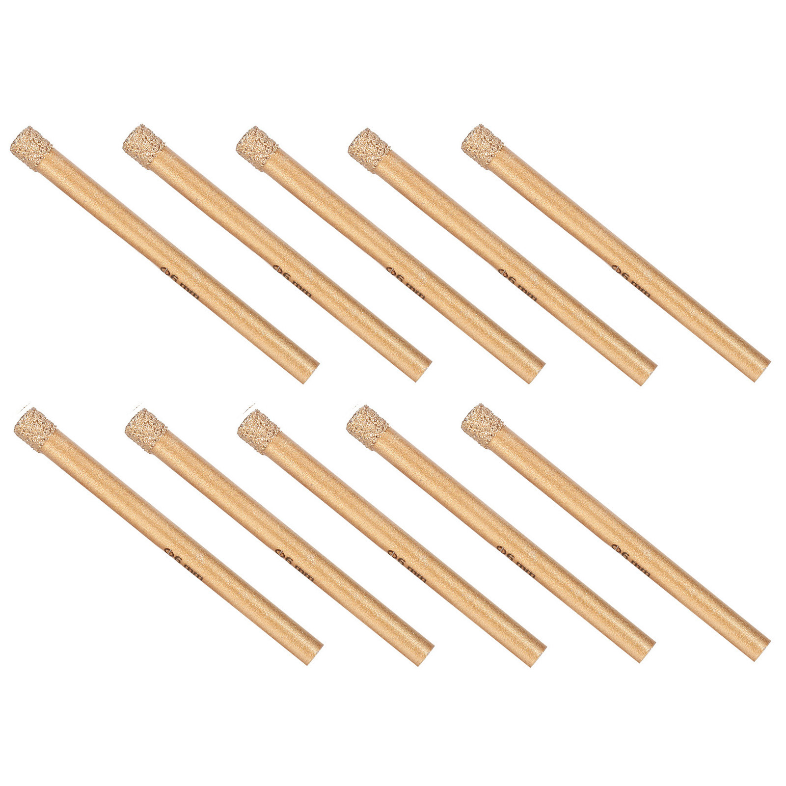 Set Mit 10 Gelöteten 6-mm-diamantbohrern Für Glas, Granit, Marmor Und Fliesen.