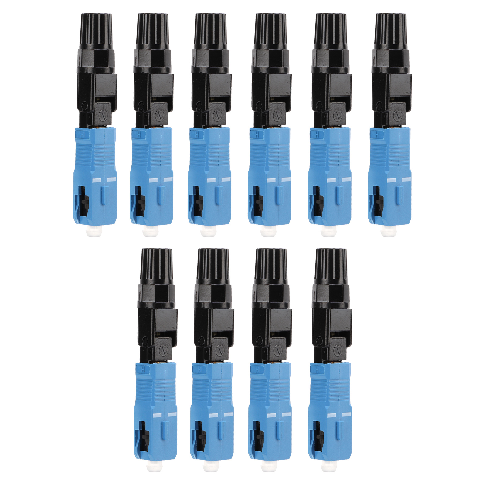 Packung Mit 10 Sc Singlemode-glasfaser-schnellverbindern, Schnelle Leitfähigkeit, Geringe Verluste Und Einfache Handhabung, Für Kabelfernsehen.