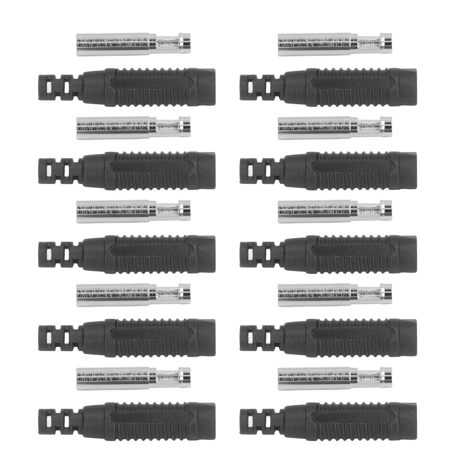 Packung Mit 10 Messing-bananensteckern (weiblich), Pa-buchse, Mit Isolierrohr, J.10031-schnappadapter, Schwarz