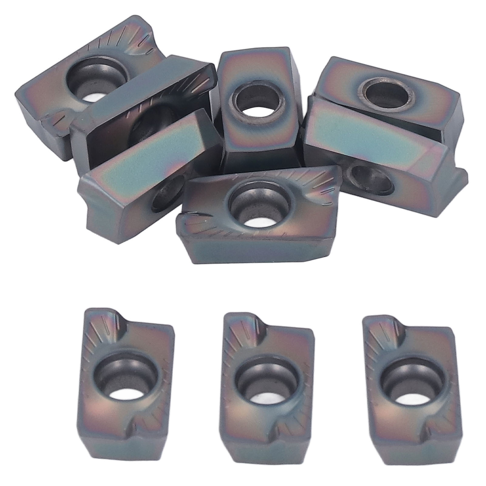Satz Mit 10 Hartmetall-dreheinsätzen Für Drehmaschinen Und Cnc-fräsmaschinen, Für Holz Und Stahl.
