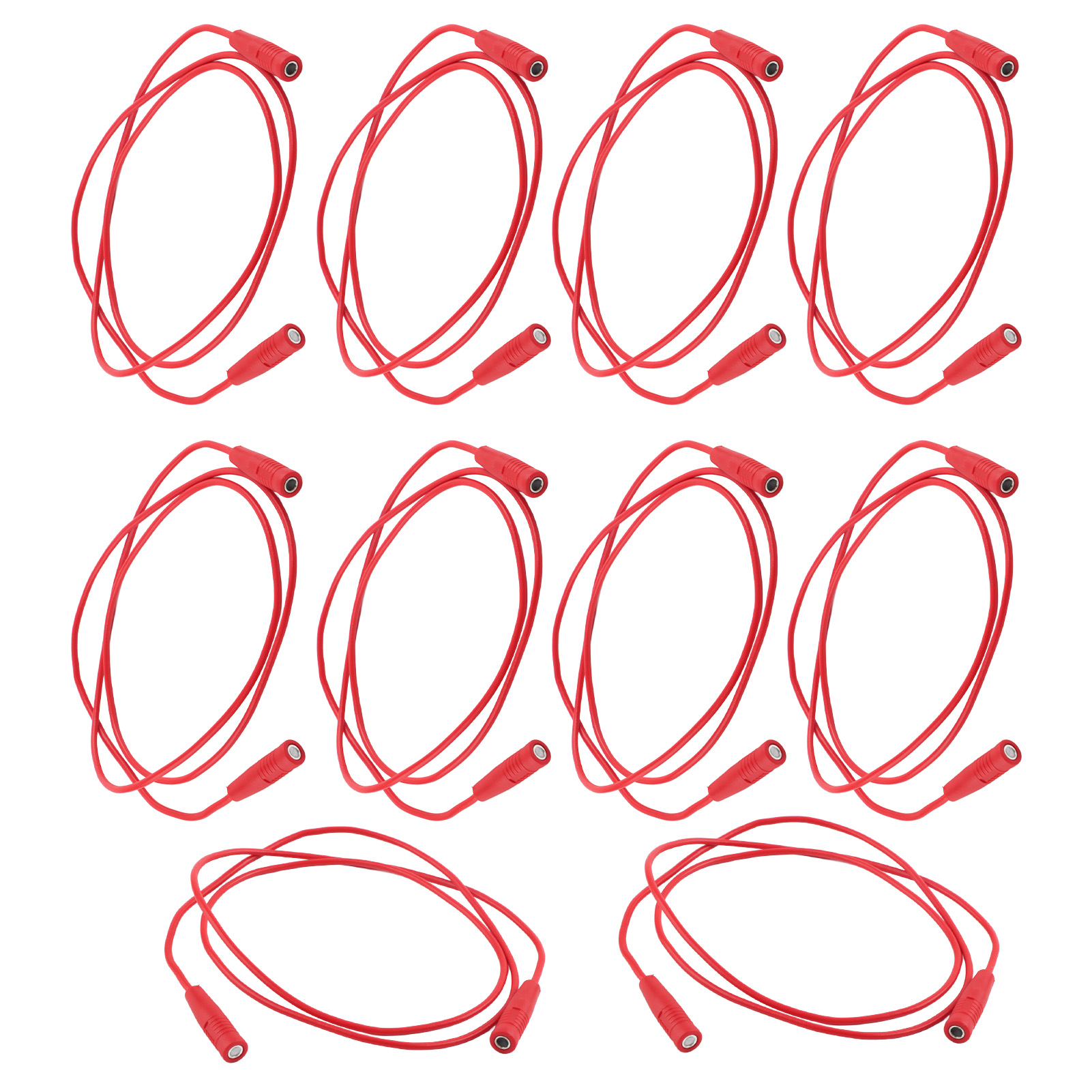 Packung Mit 10 Messleitungen Mit 4 Mm Bananensteckern (weiblich), 0,75 Mm² Querschnitt, Referenz J.70029, Rot.