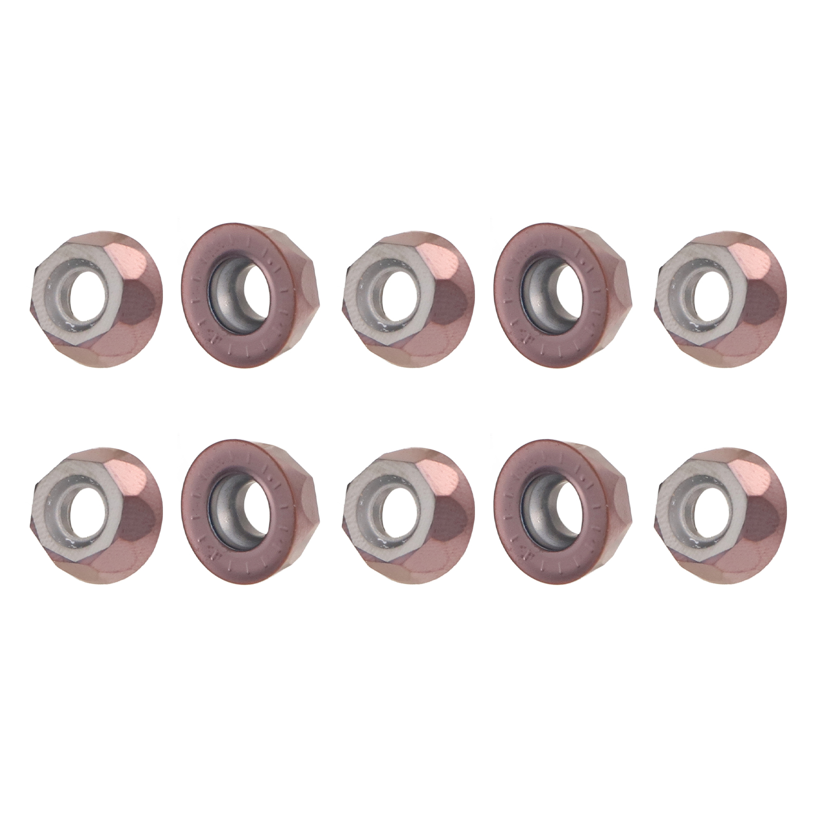 10 Runde Hartmetall-schneideinsätze Für Diy-cnc-drehmaschinen, Holzdrechseln, Bronze-hartmetallbeschichtung (rpmt10t3moe-p)