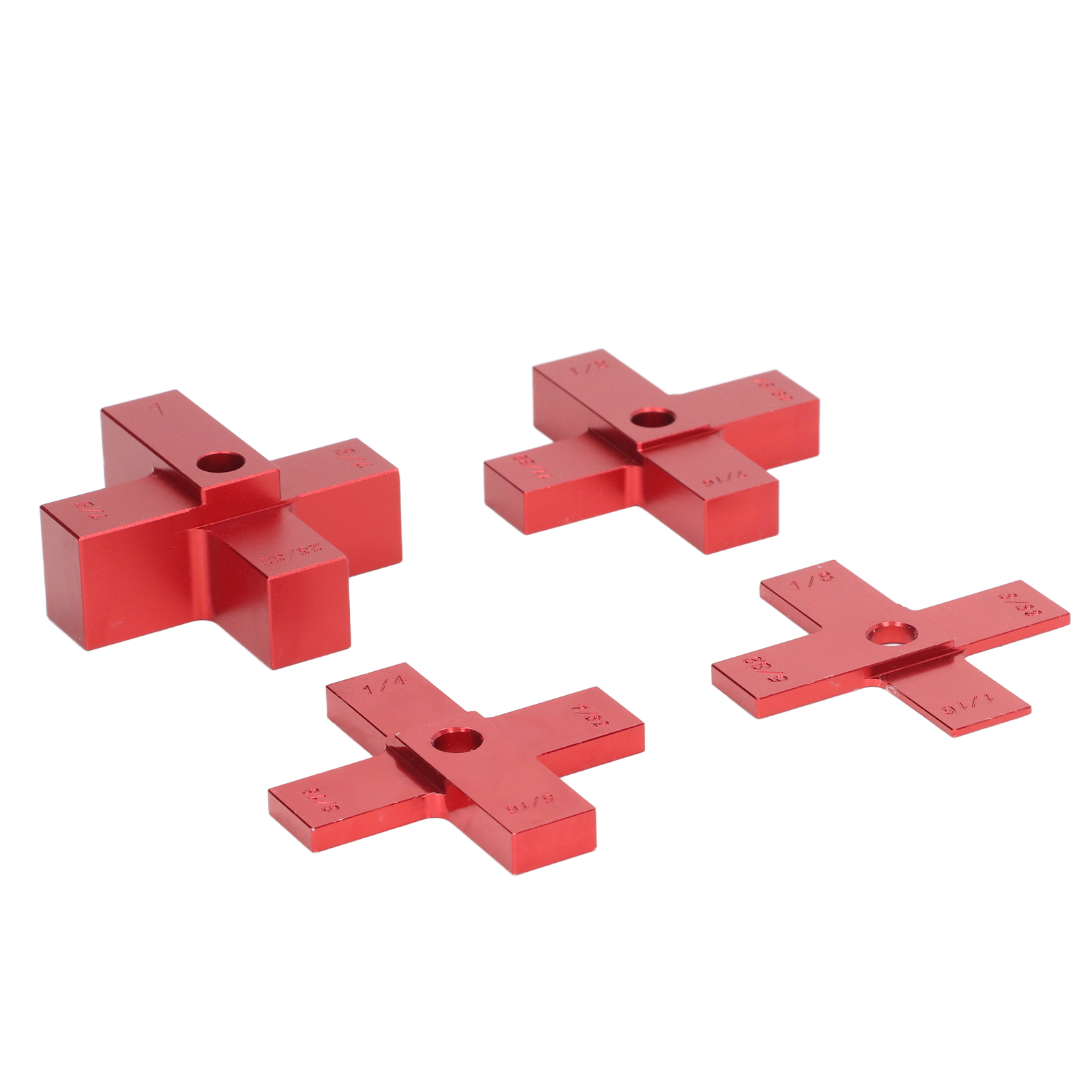 Satz Mit 4 Kreuzhöhenmessern Für Die Holzbearbeitung, Präzise Messungen, Aus Cnc-gefräster Aluminiumlegierung.