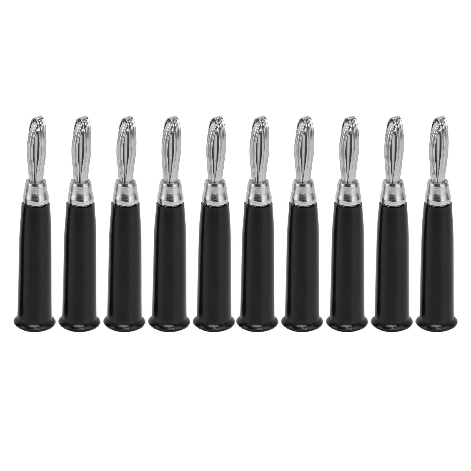 Set Mit 20 4-mm-bananensteckern Mit Kupferkontakten Für Crossover-kabel, Schwarz.