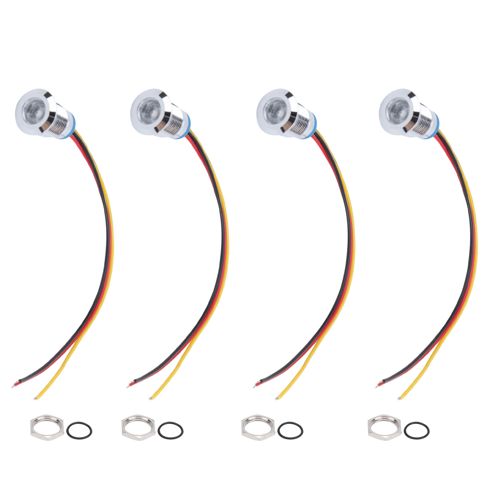 Sätze Vorverdrahteter, Wasserdichter, Zweifarbiger Runder Leds, Gemeinsame Kathode 12 Mm 3-6 V (rot Und Gelb)