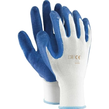 Handschuhe 10"" 6 Paar Polyester beschichtet mit rauem Latex