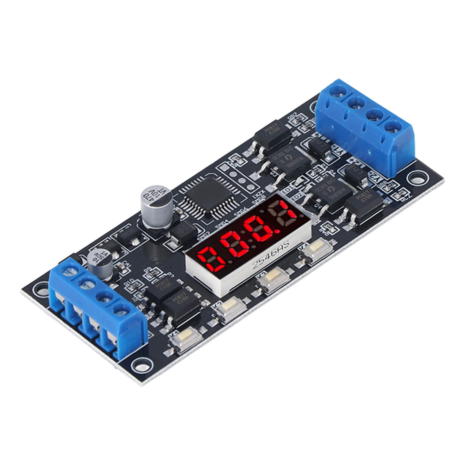 Multifunktionales 2-wege-trigger-timermodul, Schwarz, Einstellbarer Verzögerungstimer, 7–30 V Dc