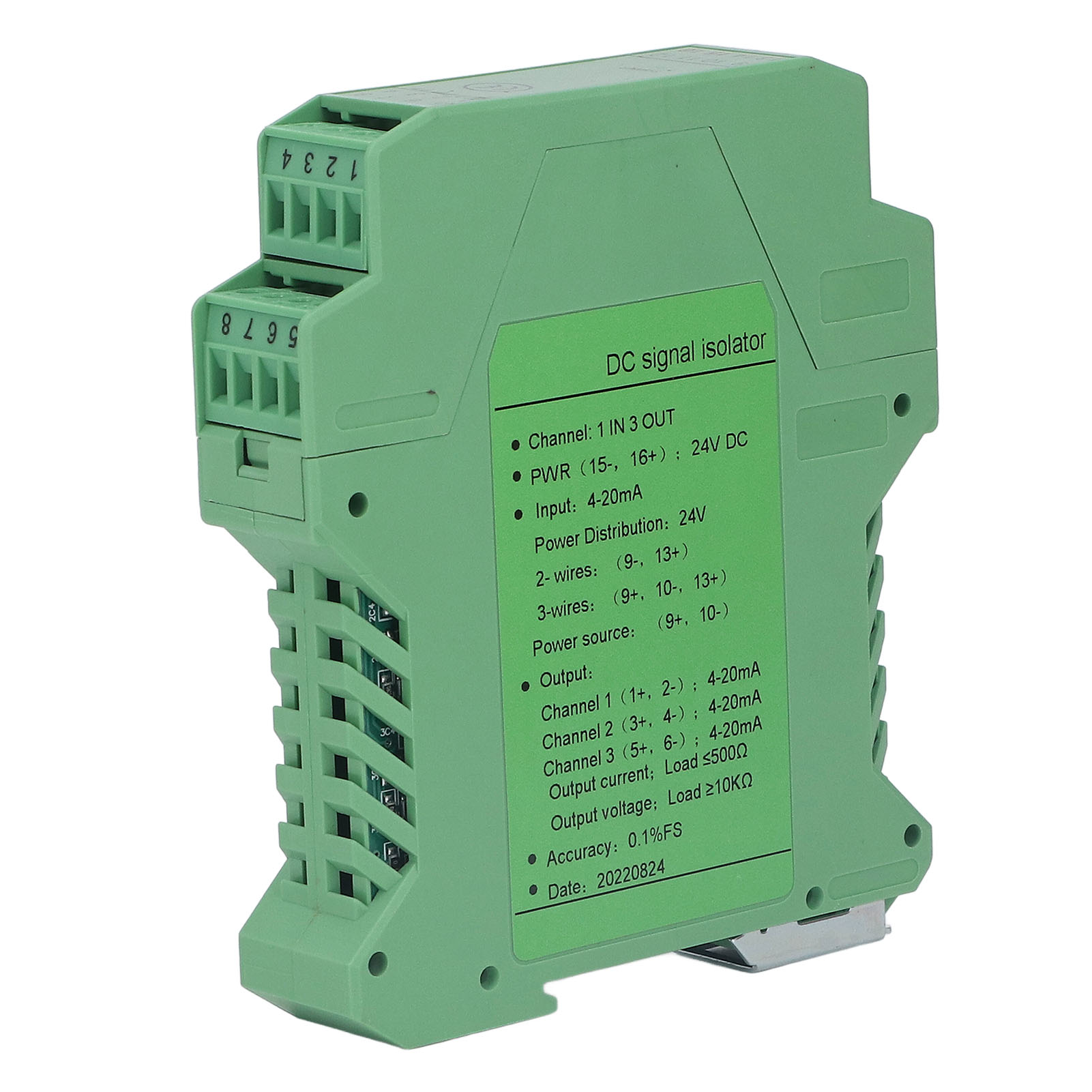 Stromsignalisolator, 1 Eingang, 3 Ausgänge, Dc-signalaufbereiter, Strom-spannungs-transmitter Zur Sps-erkennung, 24 V Dc, 4–20 Ma