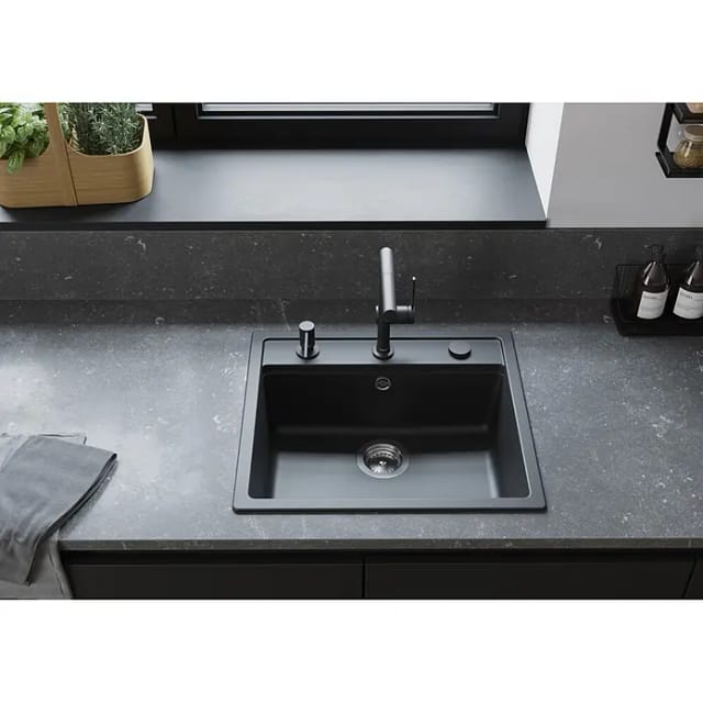 Hansgrohe Zubehör - Spülmittelspender A41, 500 ml, schwarz verchromt gebürstet 40438340