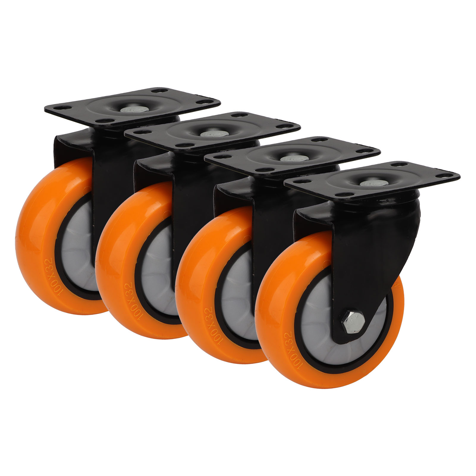 Robuste Industrie-lenkrollen Mit Pvc-deckplatte Und Feststellbremse, 10 Cm (4 Zoll).