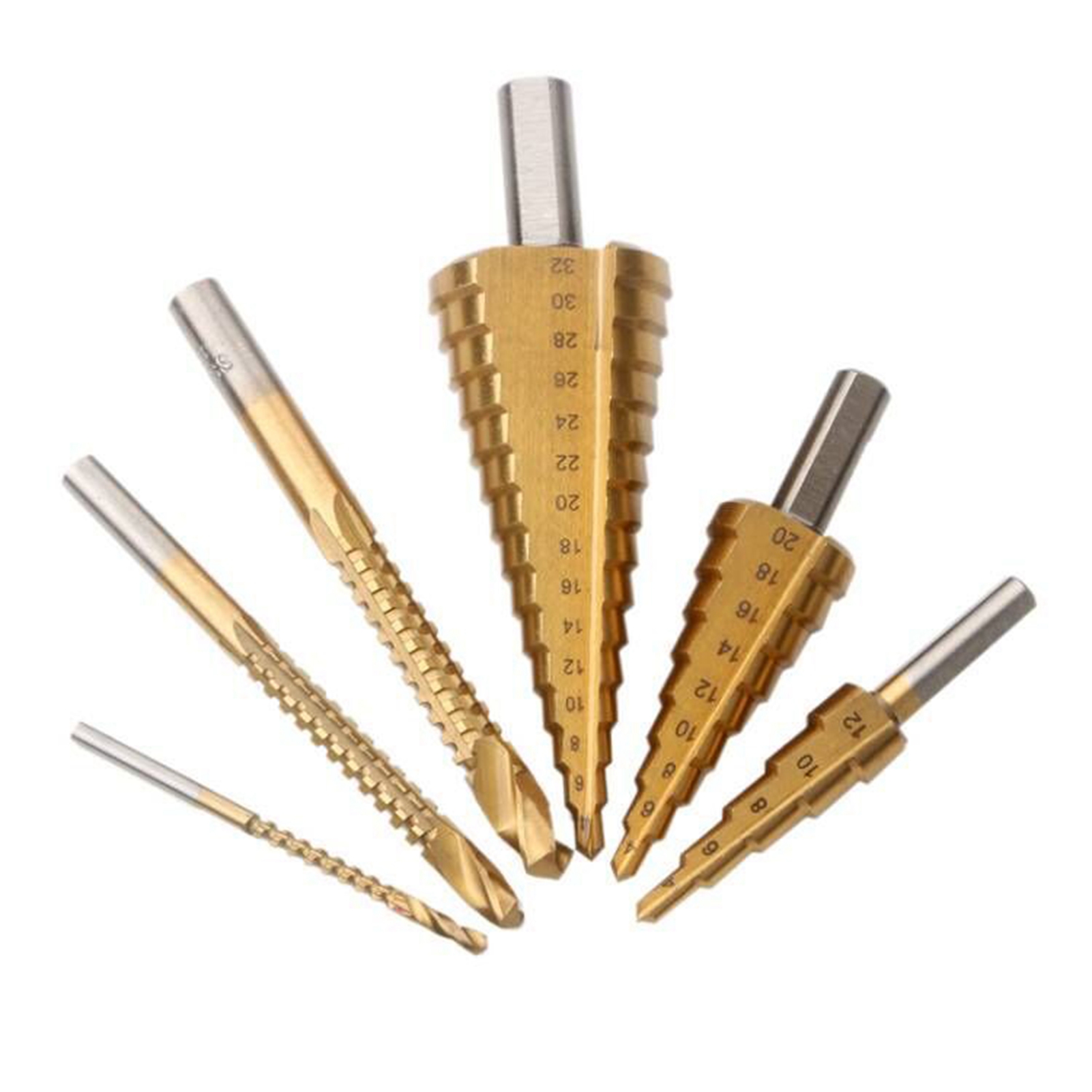 6-teiliges Stufenbohrer-set Für Verschleißfeste Und Hochharte Metalle, Inklusive Aufbewahrungskoffer: 3 Stufenbohrer Und 3 Sägeblätter (100 Mm / 3,9 Zoll).