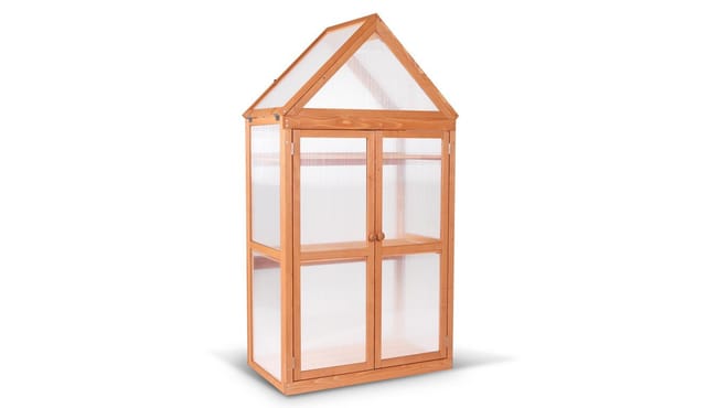 Mcombo - m 3 Etage Gewächenhaus Pflanzschrank Treibhaus höheverstellbar Holz 0800