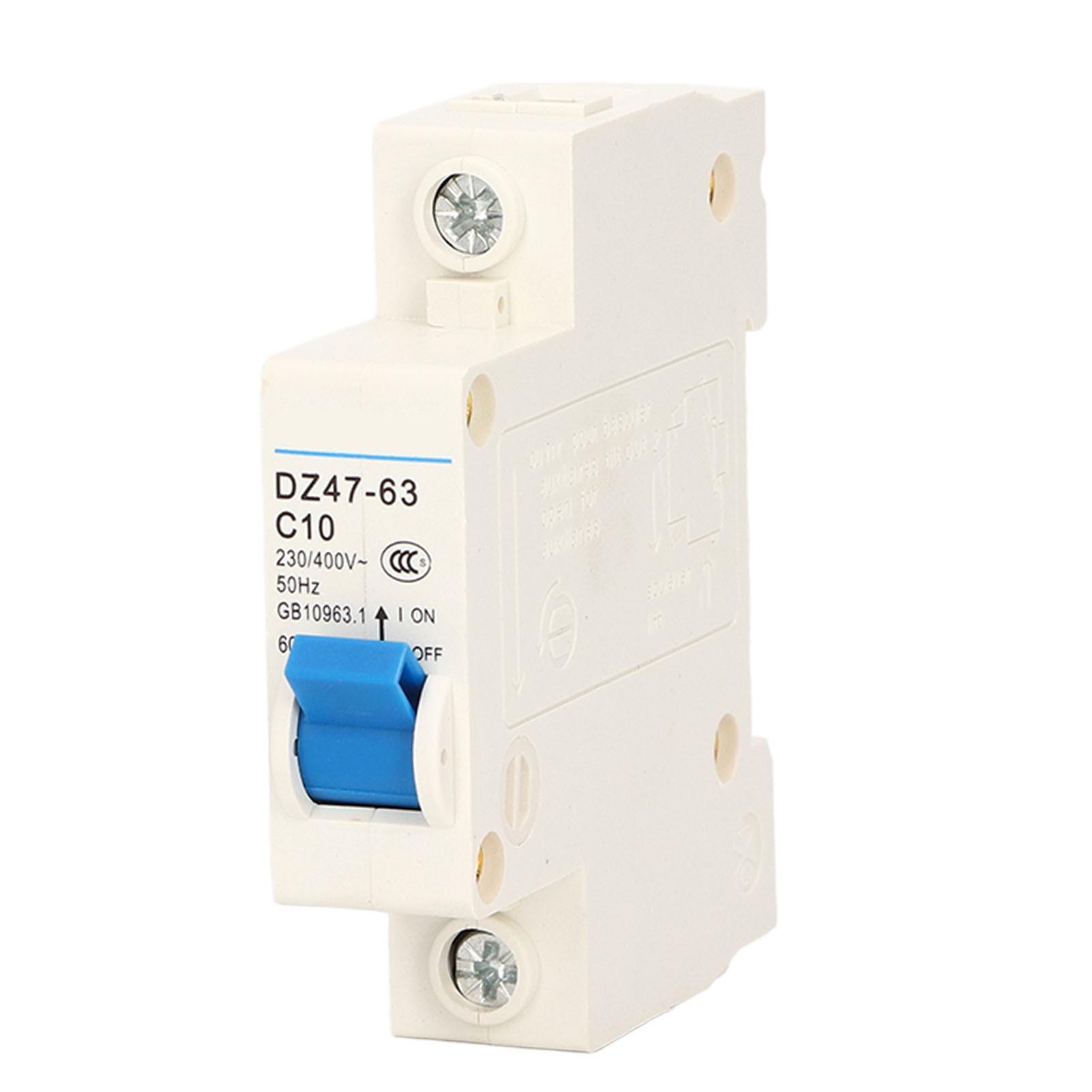 Miniatur-1p-leistungsschalter, Fehlerstrom-trennschalter, Din-schienenmontage, 230 V/400 V, 10 A, Dz47-63 C10