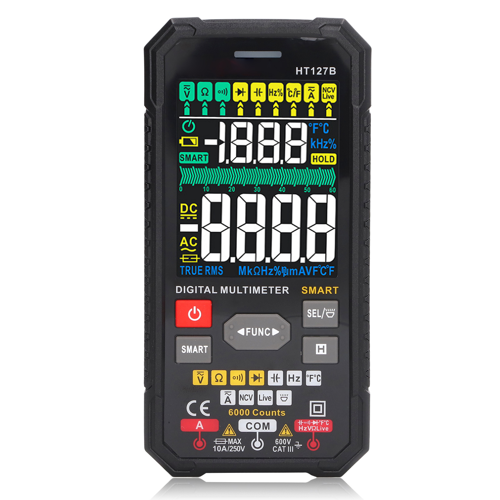 Hochpräzises Digitales Taschenmultimeter Aus Abs-kunststoff Mit Farb-lcd-bildschirm Und 3 Ausgängen