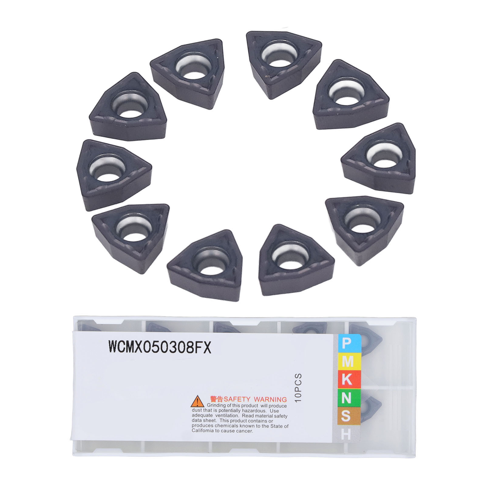 Satz Mit 10 Hartmetall-dreheinsätzen Für Cnc-drehmaschinen, Kompatibel Mit Wcmx050308fx Wendeschneidplatten-drehwerkzeughaltern