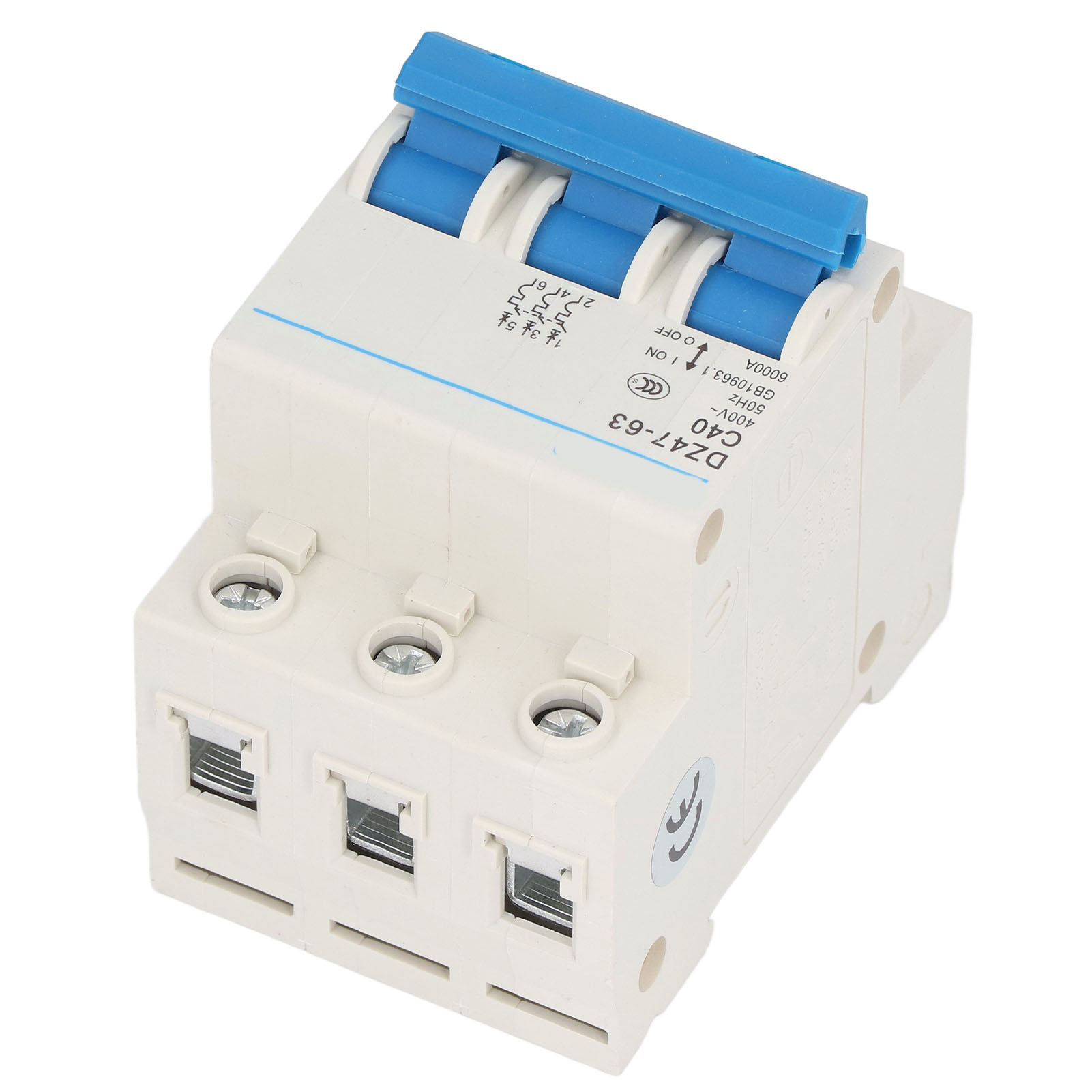 Miniatur-drehstrom-leistungsschalter Für Din-schienenmontage, Niederspannungs-luftschalter 400 V Ac 40 A Dz47-63 C40