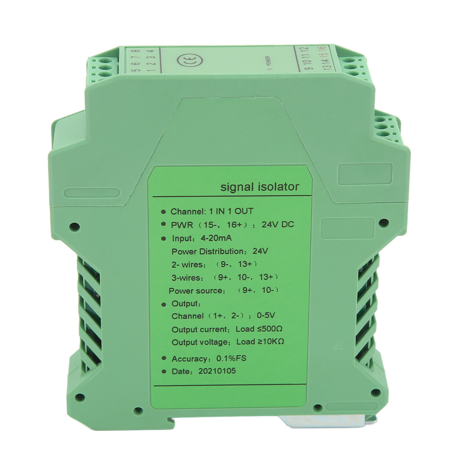 24-v-entstörungs-signalaufbereitungsmodul, Dc-signalisolator, 1 Eingang, 1 Ausgang, 4–20 Ma Für Sps-erkennung