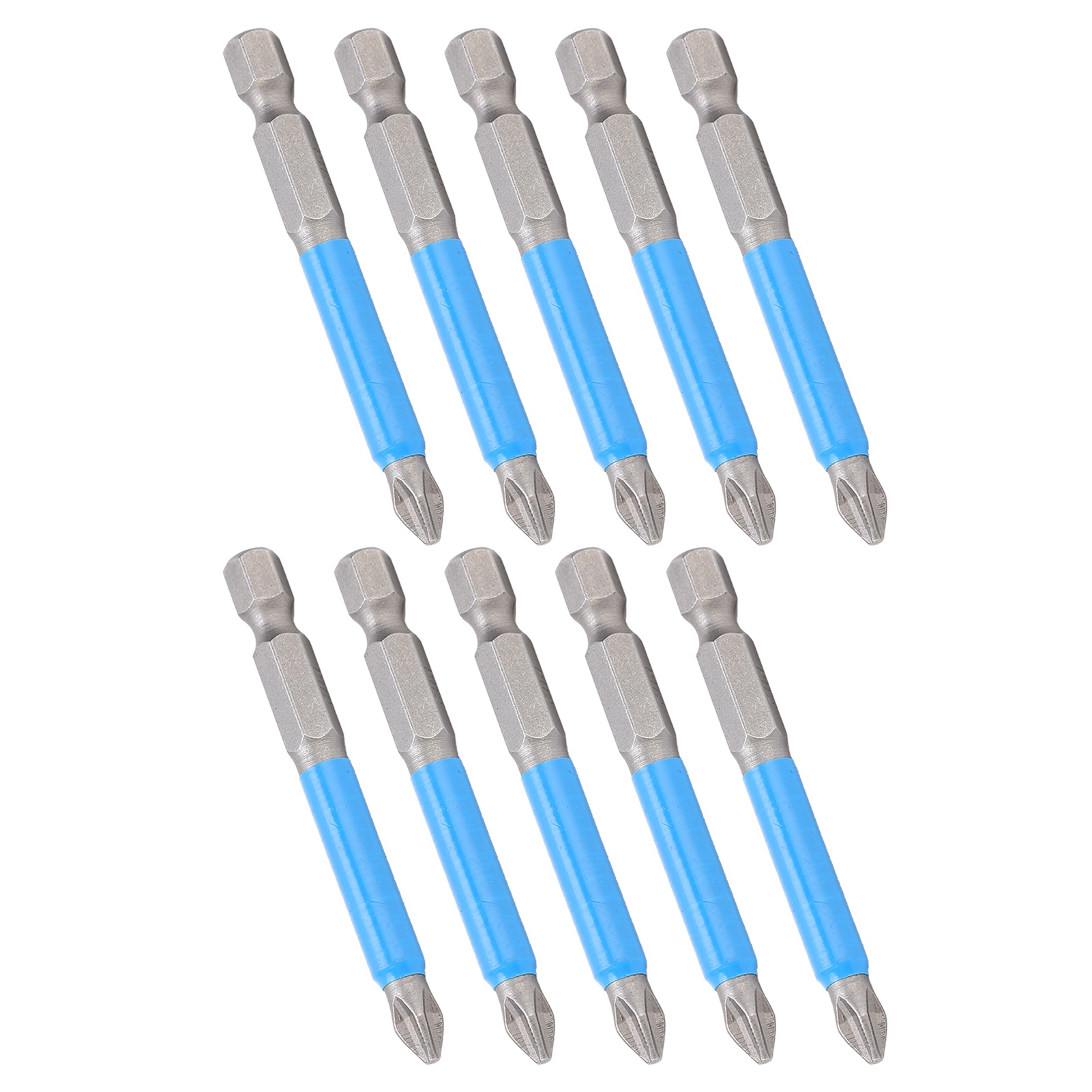 Set Mit 10 65-mm-ph2-kreuzschlitzschraubendreherbits, Rutschfest Und Magnetisch, Für Handgeführte Elektrische Bohrmaschinen