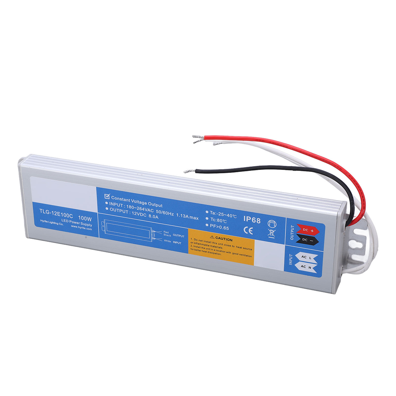 Ip68 Wasserdichtes Led-netzteil, Korrosionsbeständig, Beleuchtungszubehör, Ac 180–264 V 100 W, Dc 12 V 8 A