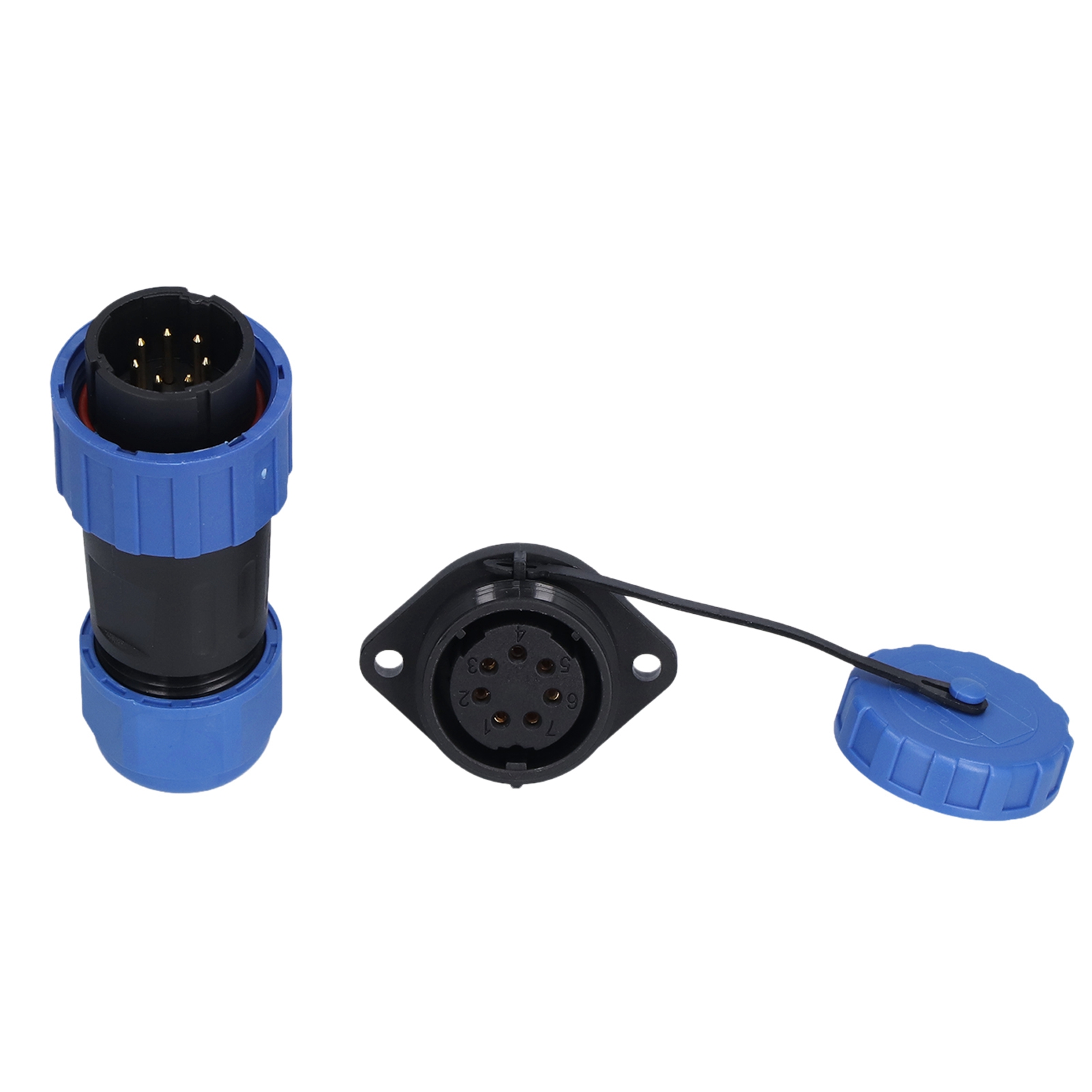 Lp20 Flansch-wasserdichter Luftfahrt-stromstecker, Stecker, Buchse, 250 V, 7 Pins
