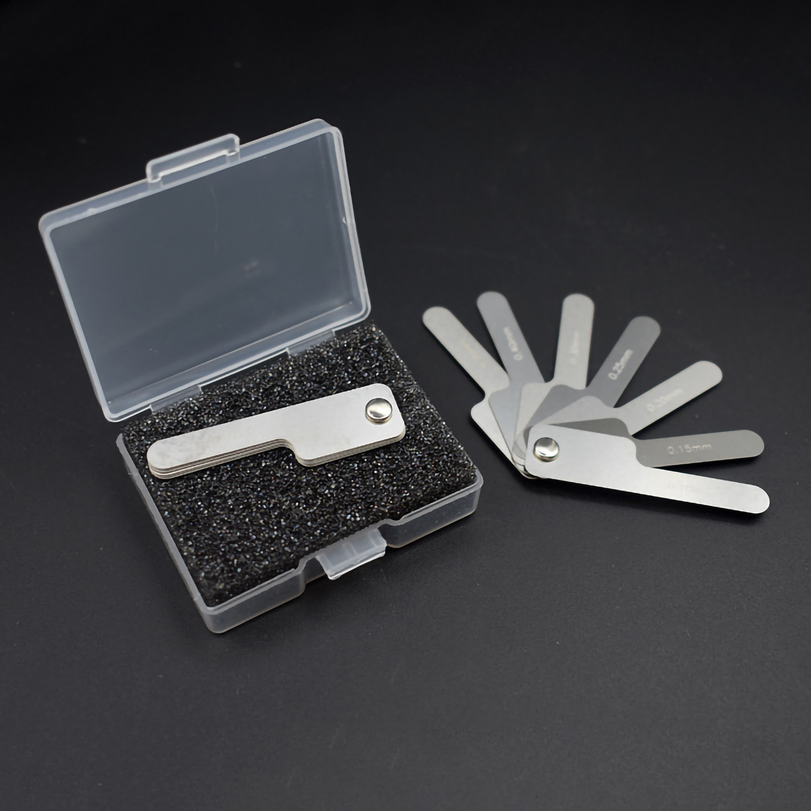 Zahndickenmesser Aus Edelstahl Mit 7 Klingen, Metrisches Zahnabstandsmessgerät
