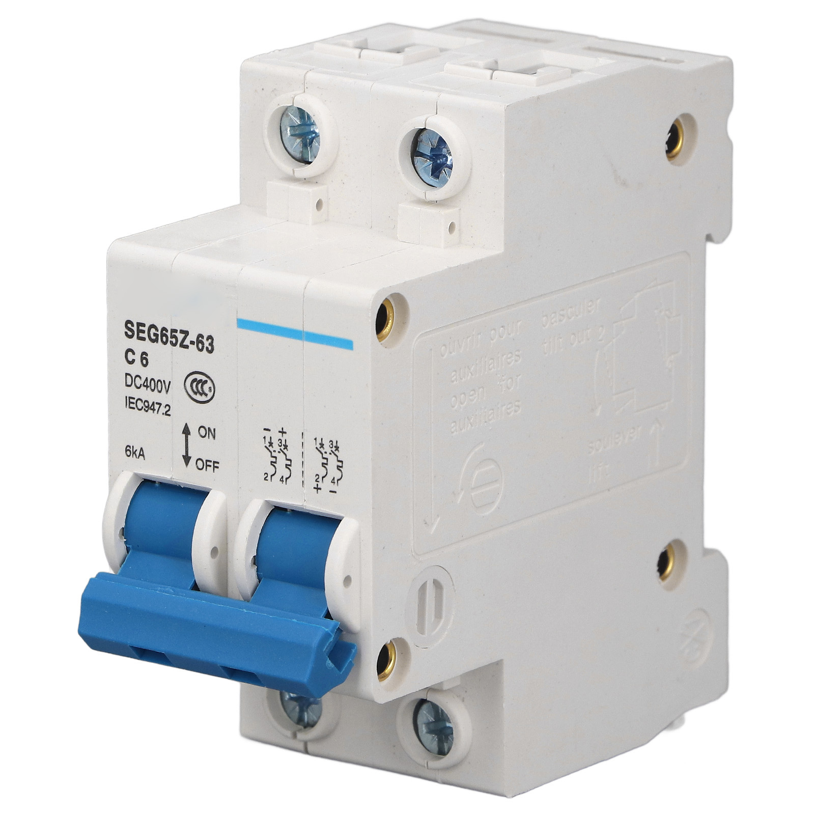 Miniatur-dc-2p-6-ka-400-v-pneumatischer Kontaktleistungsschalter Für Photovoltaikmodule, C6-6a-netzwerk