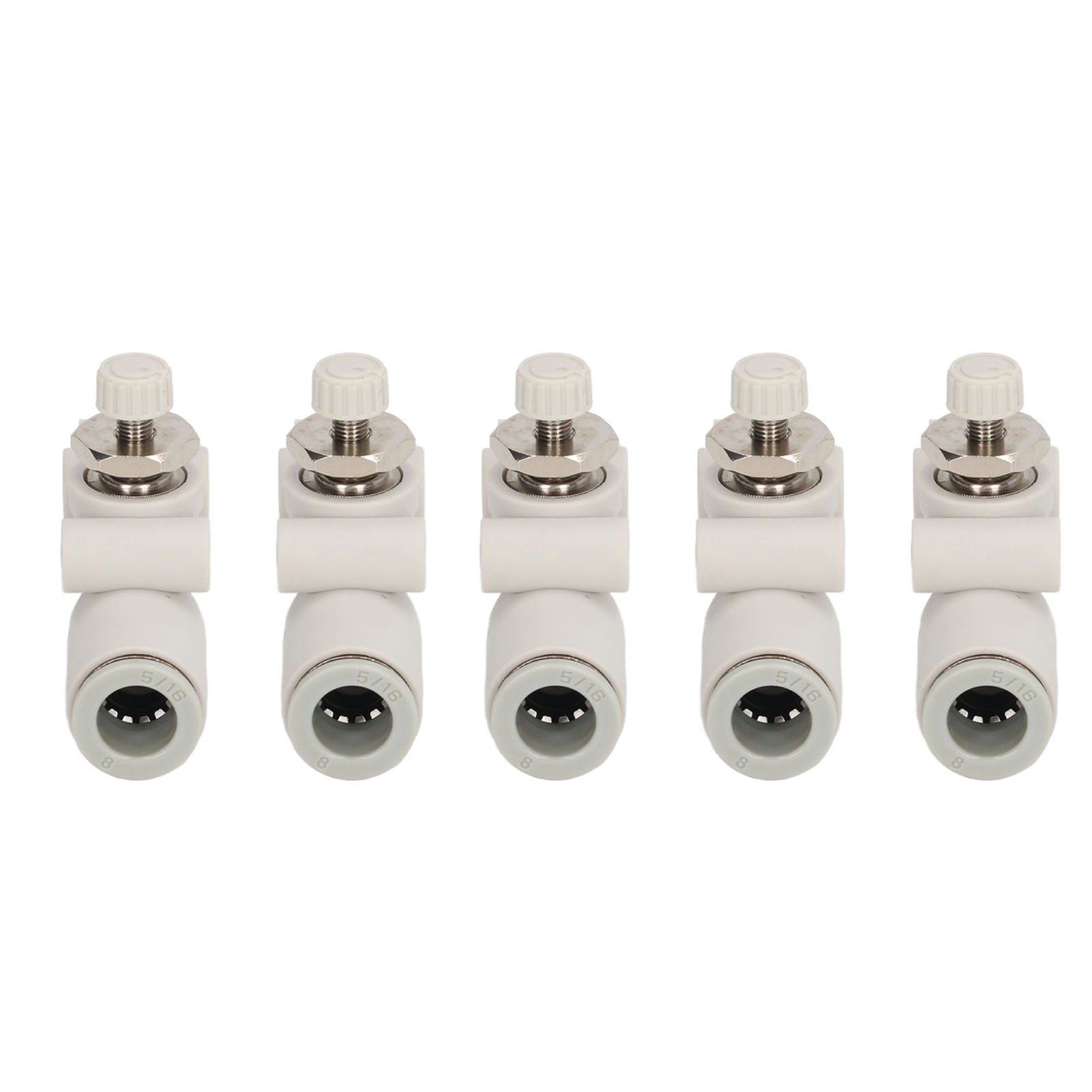 Set Aus 5 Pvc-luftstromregelventilen, Pneumatische Schnellwechselarmaturen Für Luftkanäle.