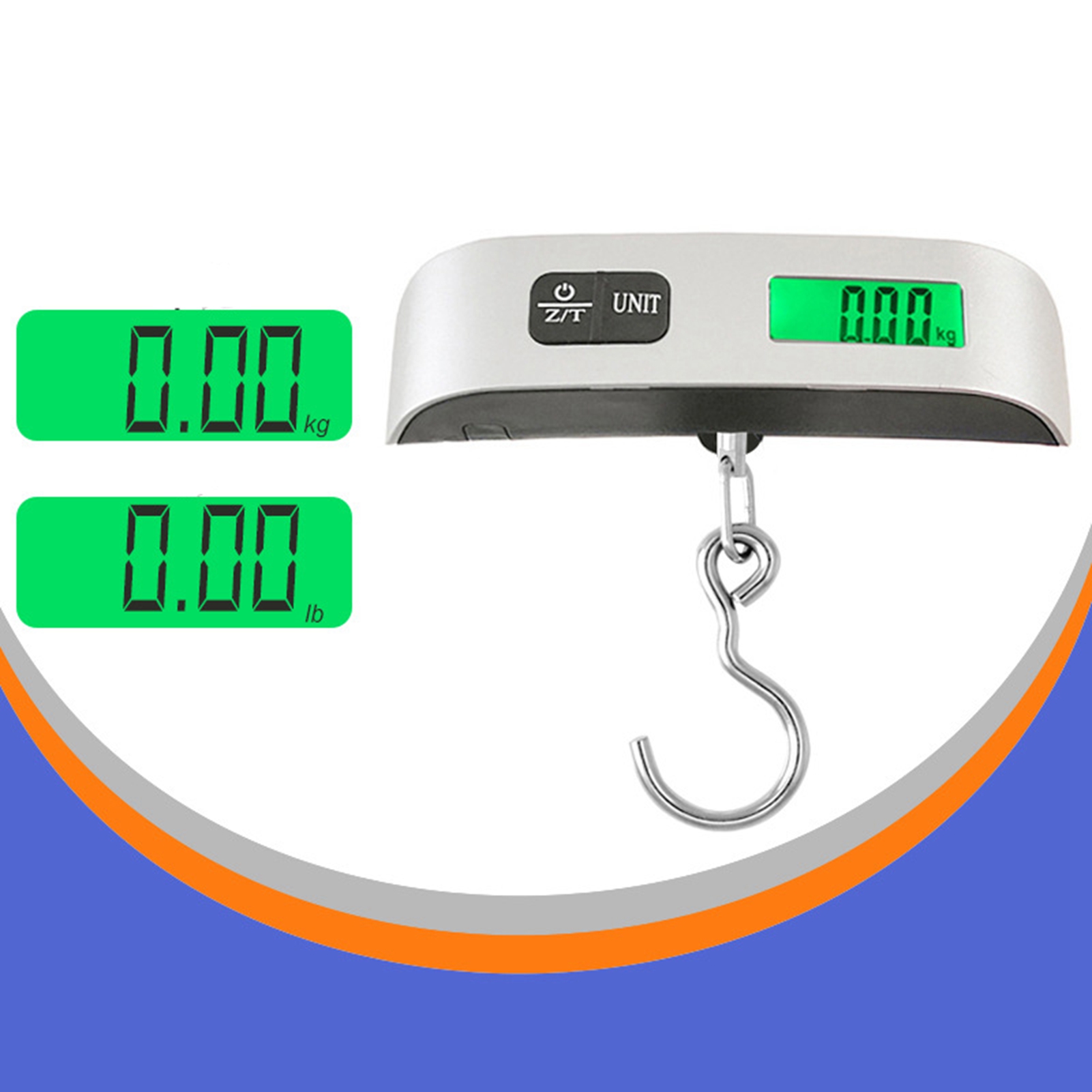 Tragbare Elektronische Hakenwaage, Batteriebetrieben, Mit Großem, Hellgrünem Lcd-bildschirm, Tragkraft 50 Kg.